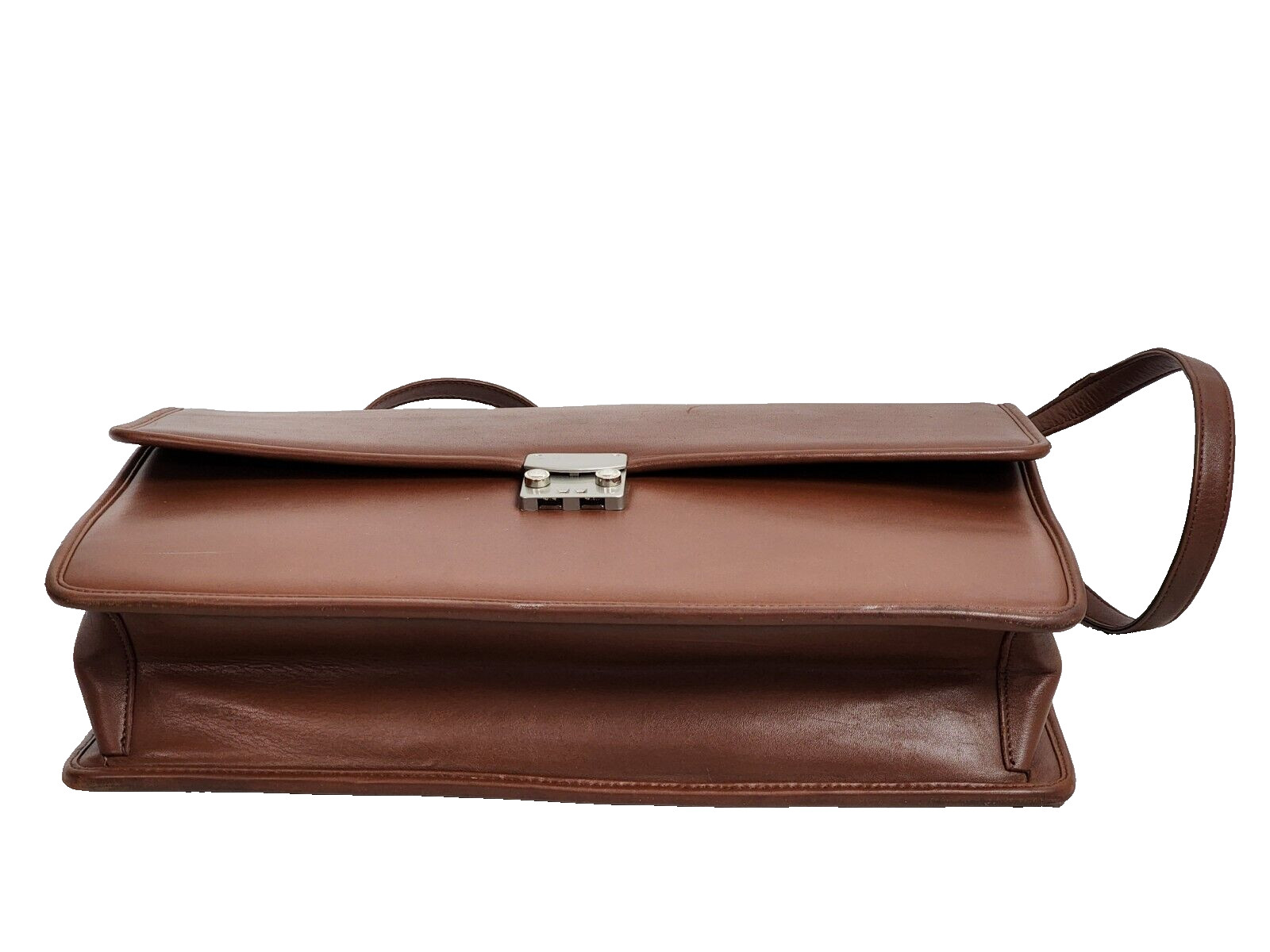 DeBon Saddle River Collection Leather Briefcase Messenger Bag With Number Lock