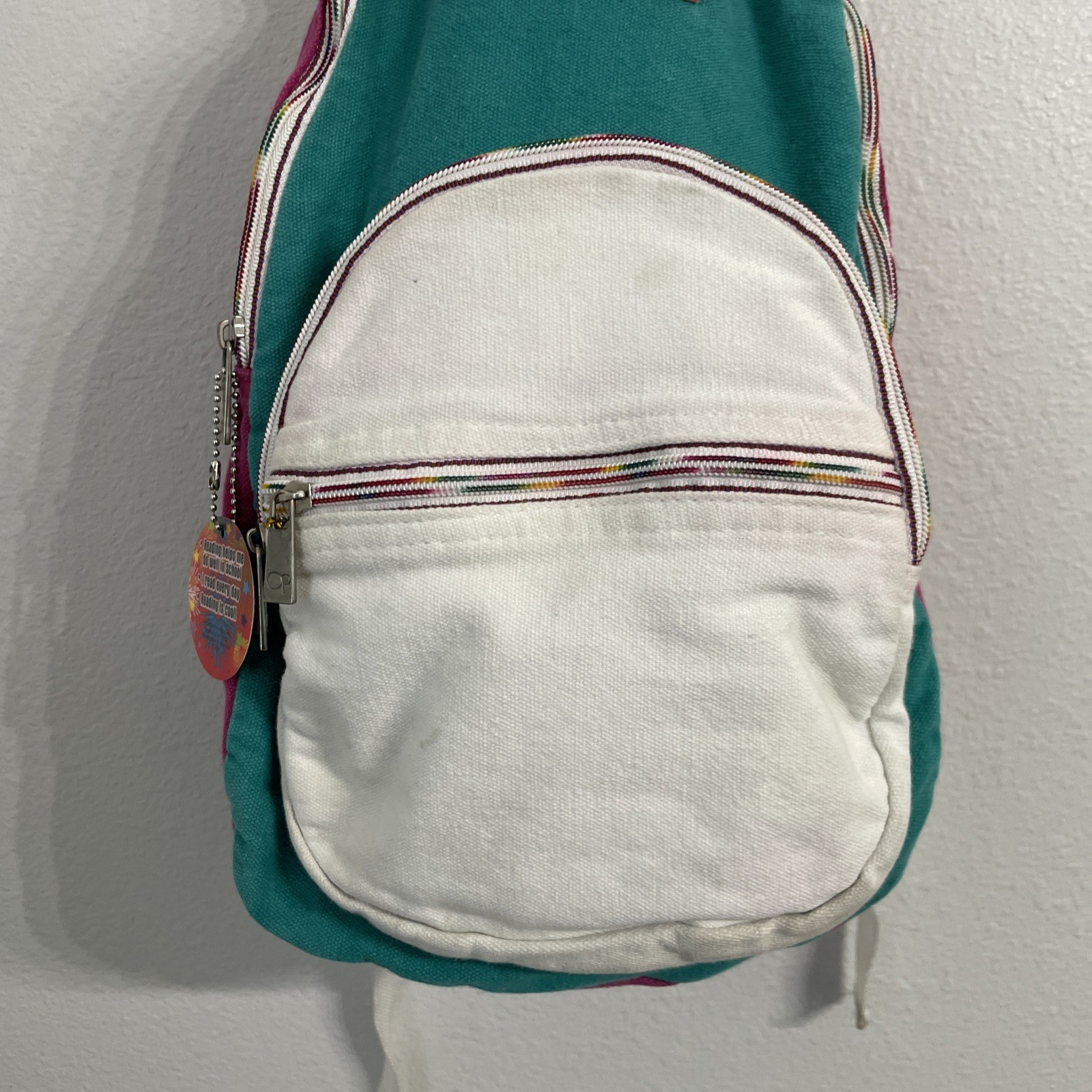 Vintage Ocean Pacific Backpack 90’s Teal Pink White