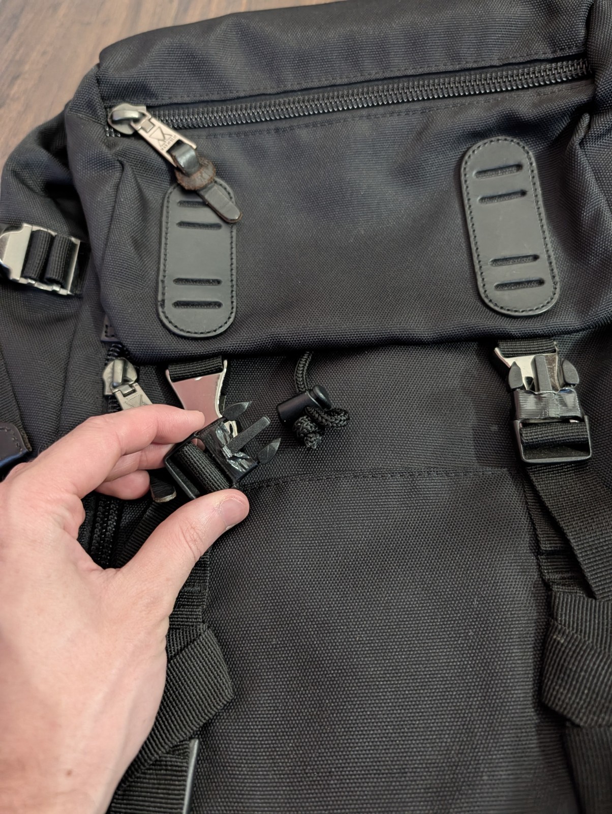 MAKAVELIC TOKYO Black Flap Snap Urban Techwear Black Bag Backpack