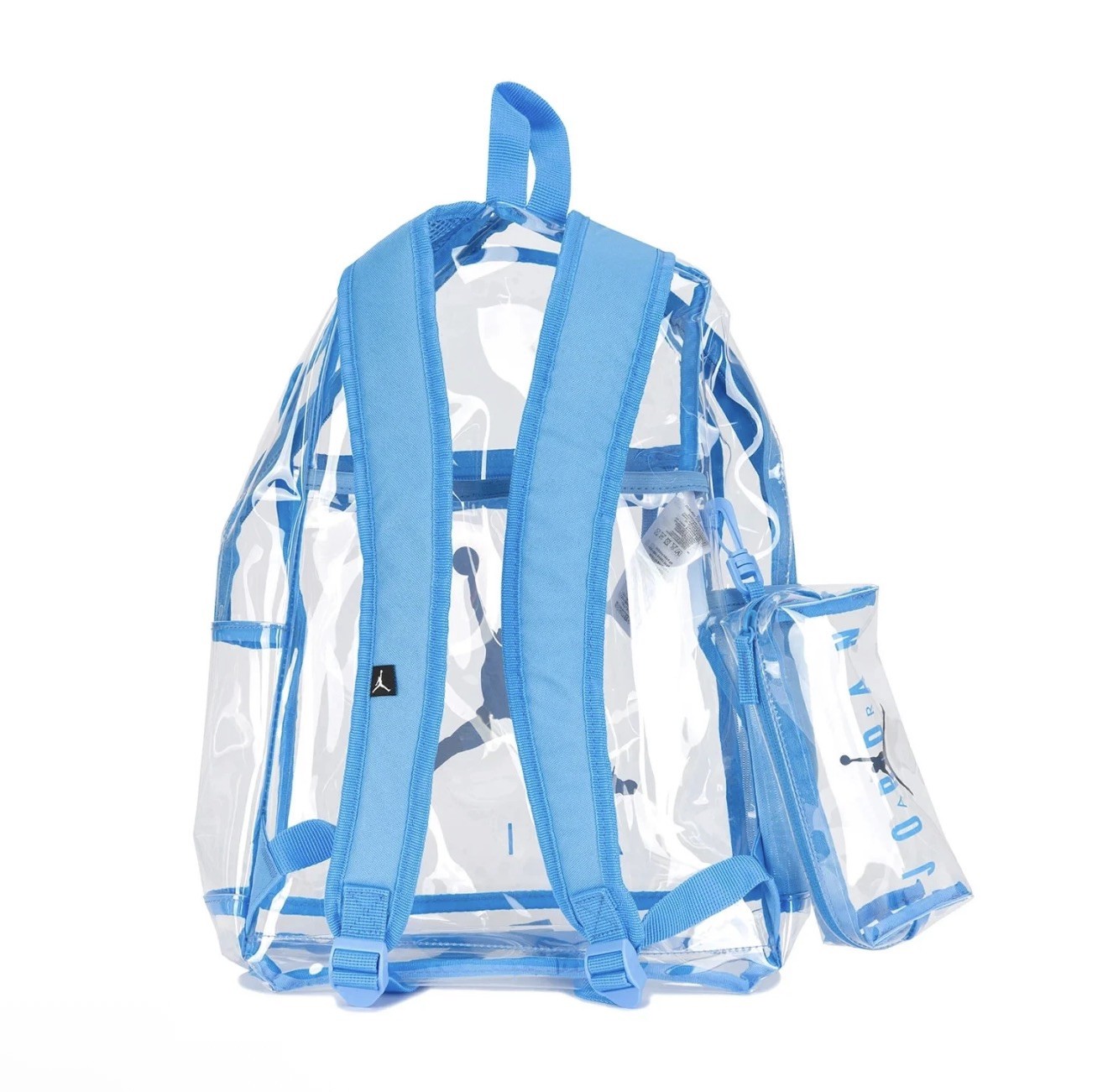 2PC JORDAN NIKE Clear 9A0771 18″ Backpack Pencil Case BLUE School BAG $60 NEW