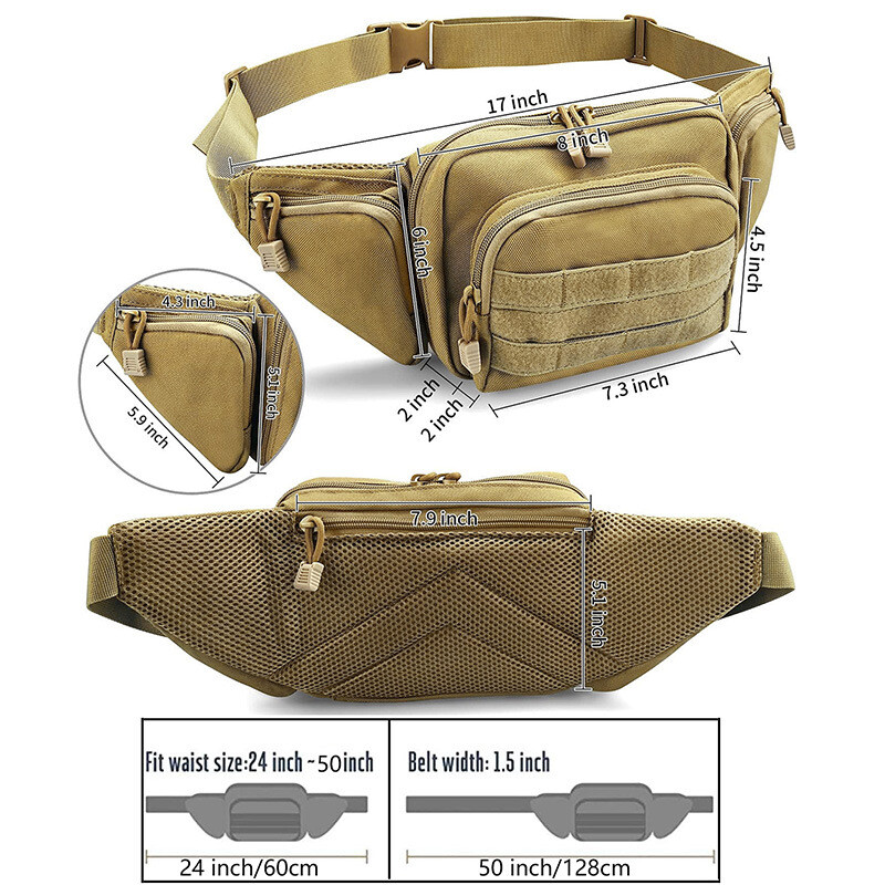 Outdoor Concealed Carry Fanny Pack Holster Tactical Military Waist Pouch Gun Bag