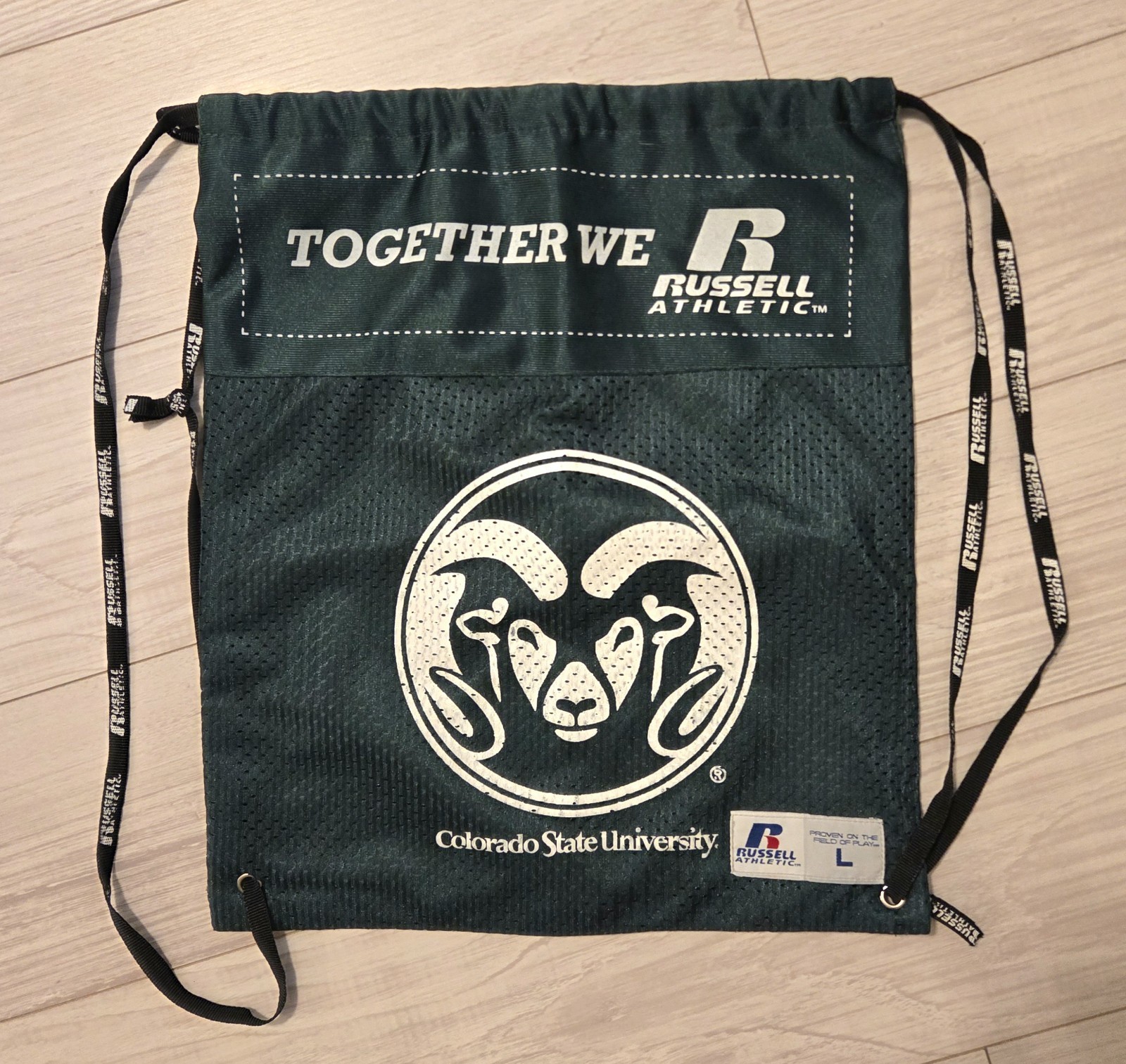 Russell Athletic Colorado University Cinch Bag Backpack Drawstring Closure Green