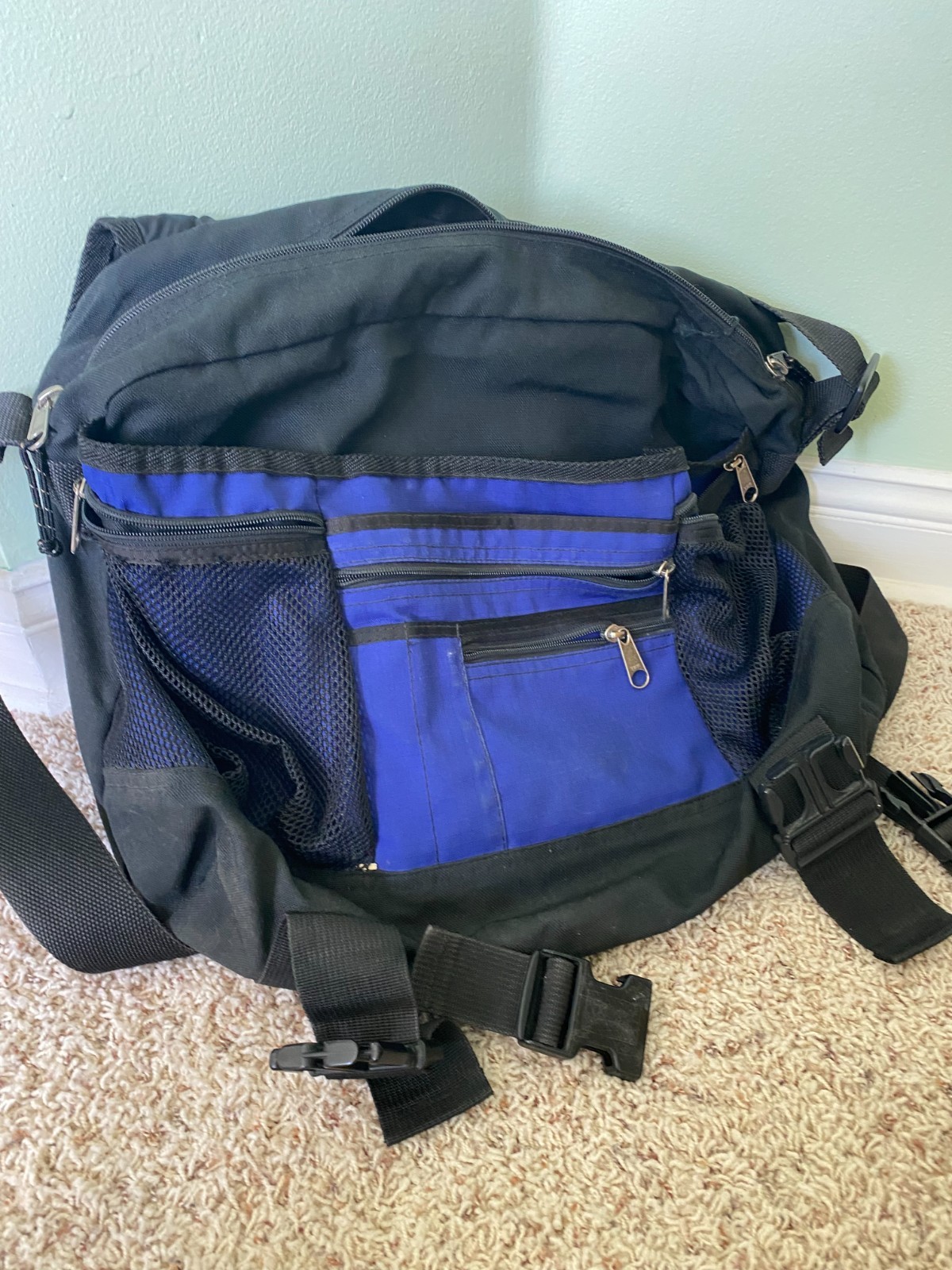 Trager Briefcase – Beautiful Blue – 17x14x5 inches. Gently used.