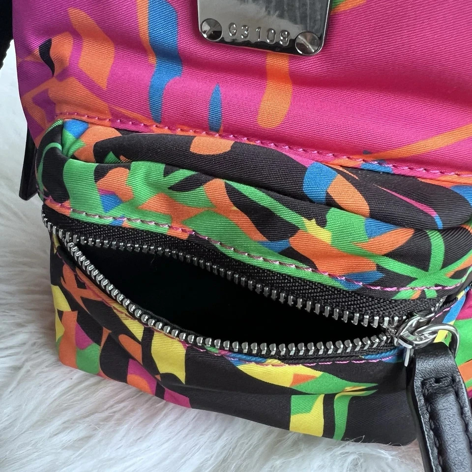 MCM Stark Crossbody Mini Bags Nylon Multicolor Multi Pocket Zip Closure $900