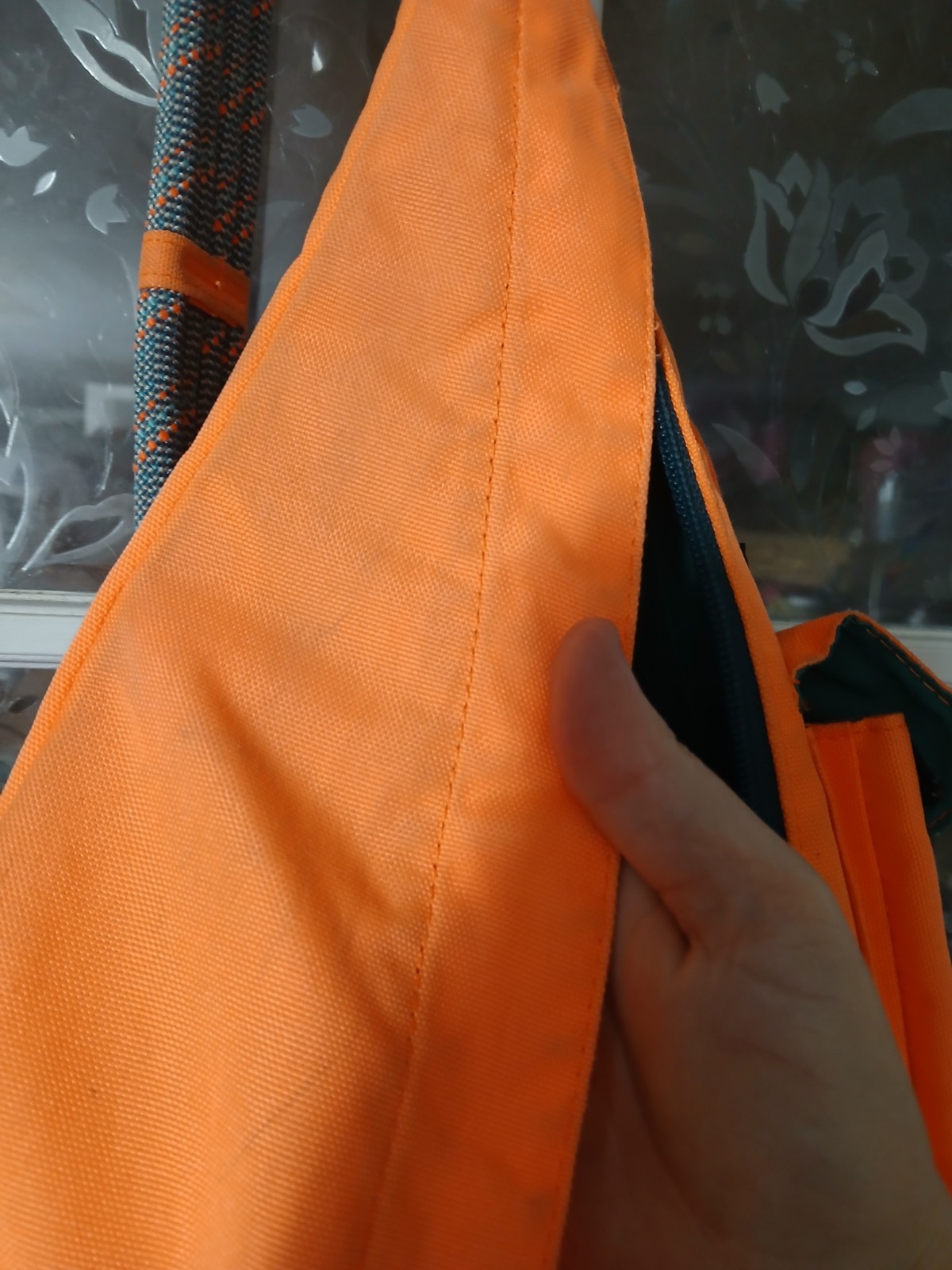 KAVU Adjustable Rope Sling Bag Bright Orange- Crossbody Outdoor Pockets