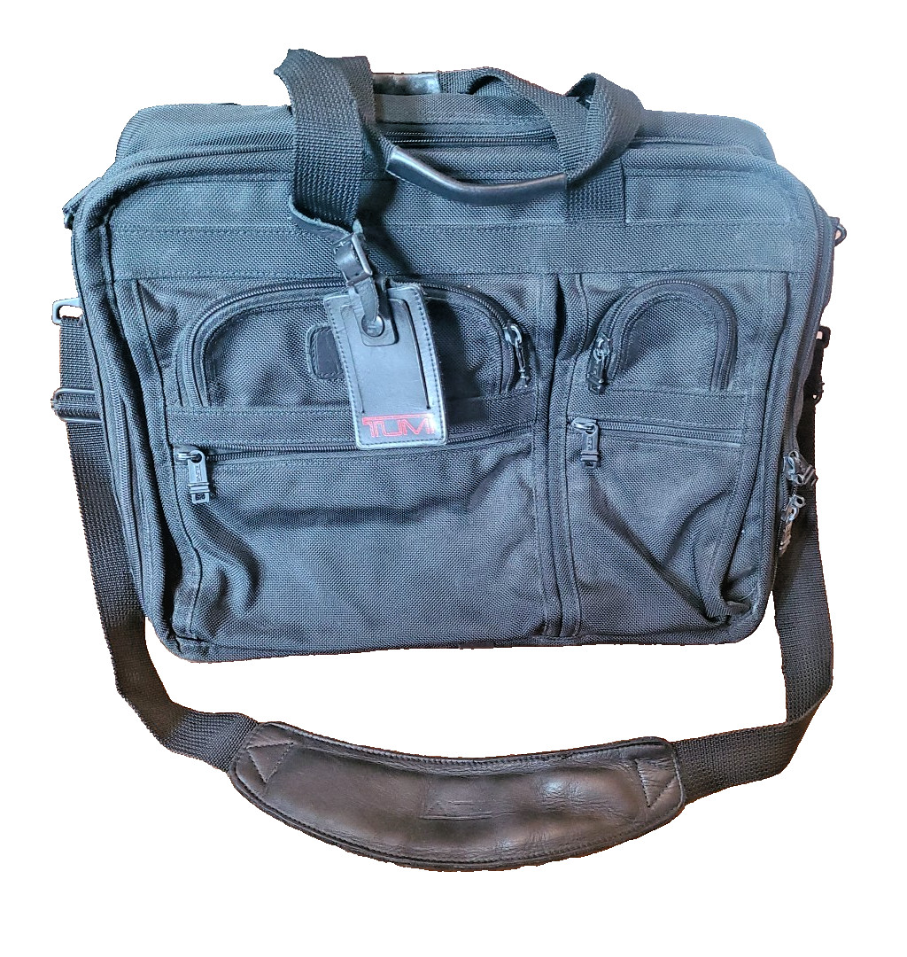 Tumi 2206D3 Black Expandable Rolling Briefcase Laptop Bag Ballistic Carry on