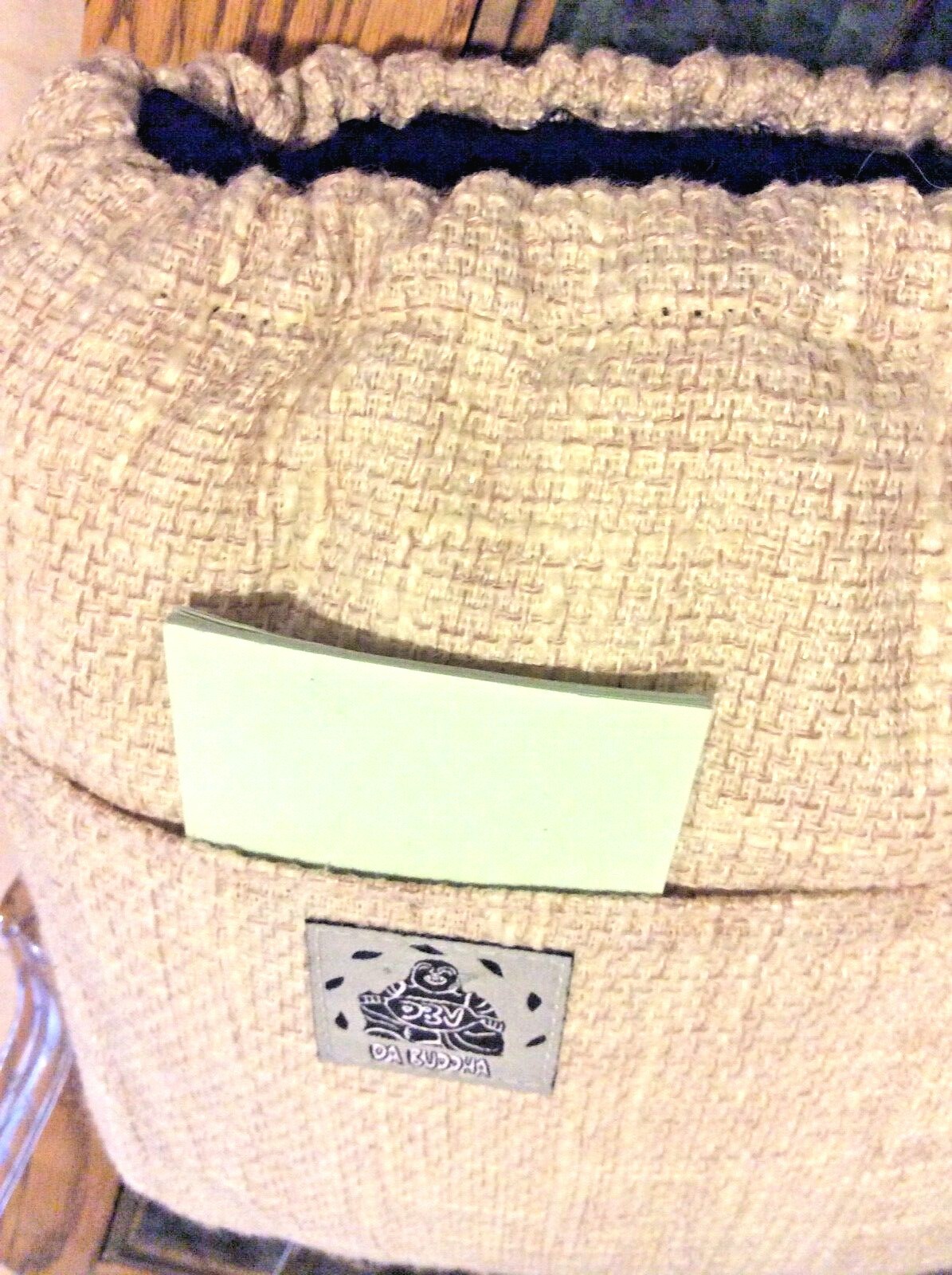 Da Buddha Pillowbag – Beigh Woven Exterior/Black Interior, New, without tags