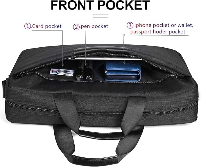 18 Inch Laptop Bag, Expandable Briefcase, Computer Bag Men Black-18.4 Inch