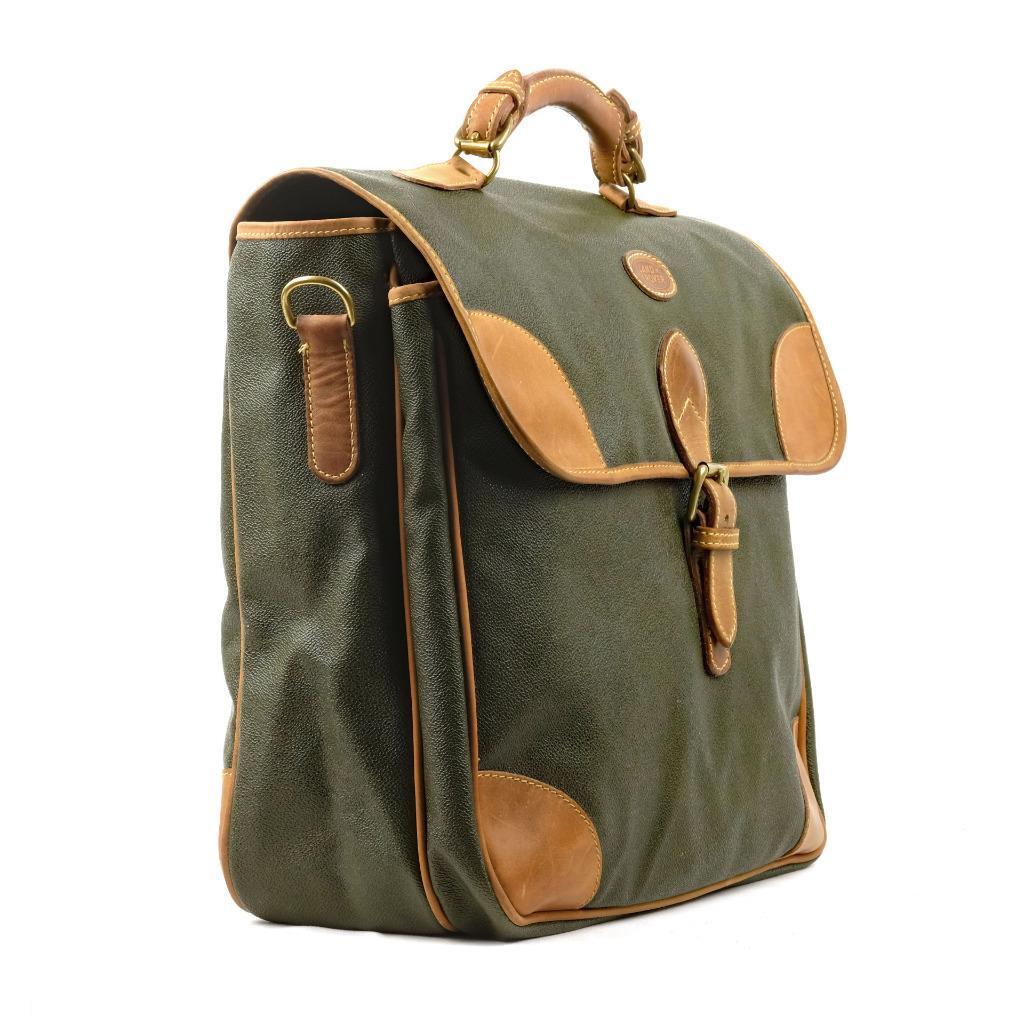 Vintage MULHOLLAND BROTHERS for Land Rover Bag Waxed Canvas & Leather Green