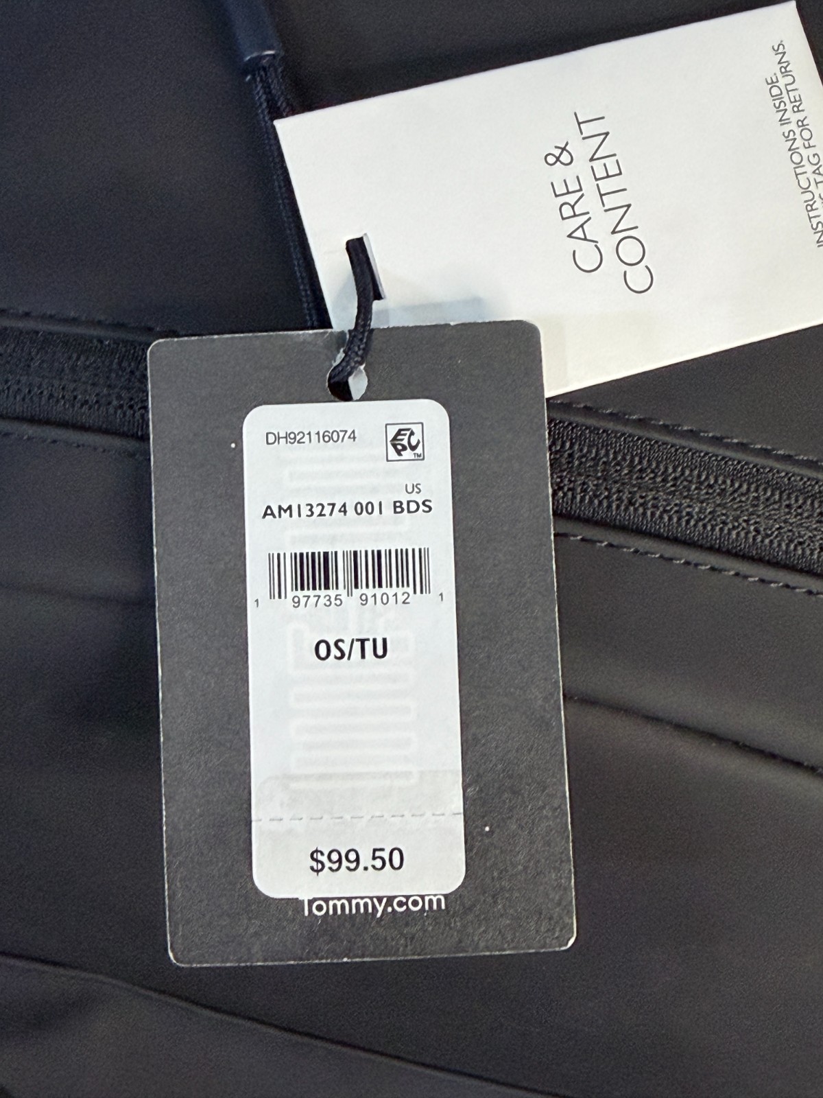 Tommy Jeans Black Gray Backpack Laptop Bag NWT