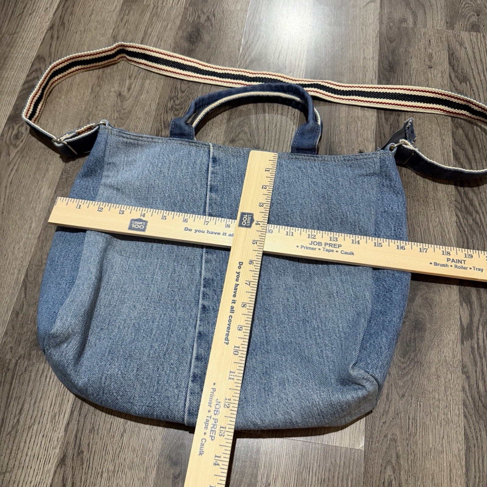 Custom Levis Denim Tote Bag Upcycled Jeans Crossbody Shoulder Bag Vintage