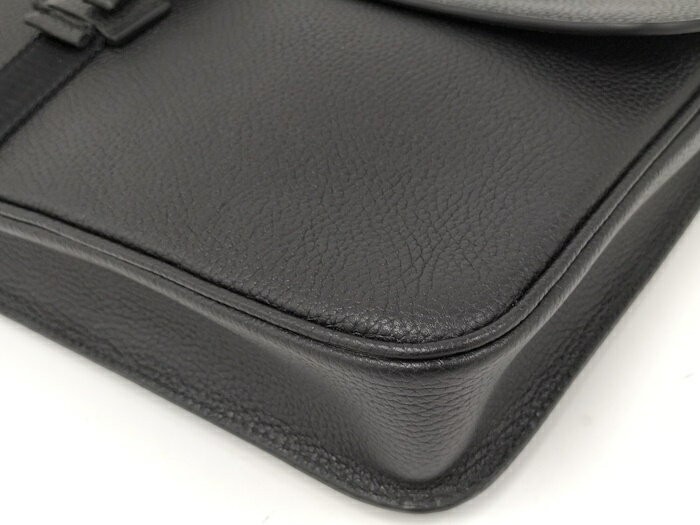 Gucci Web Stripe Medium Clutch Bag Business Case Soft Grain Leather Black 816755