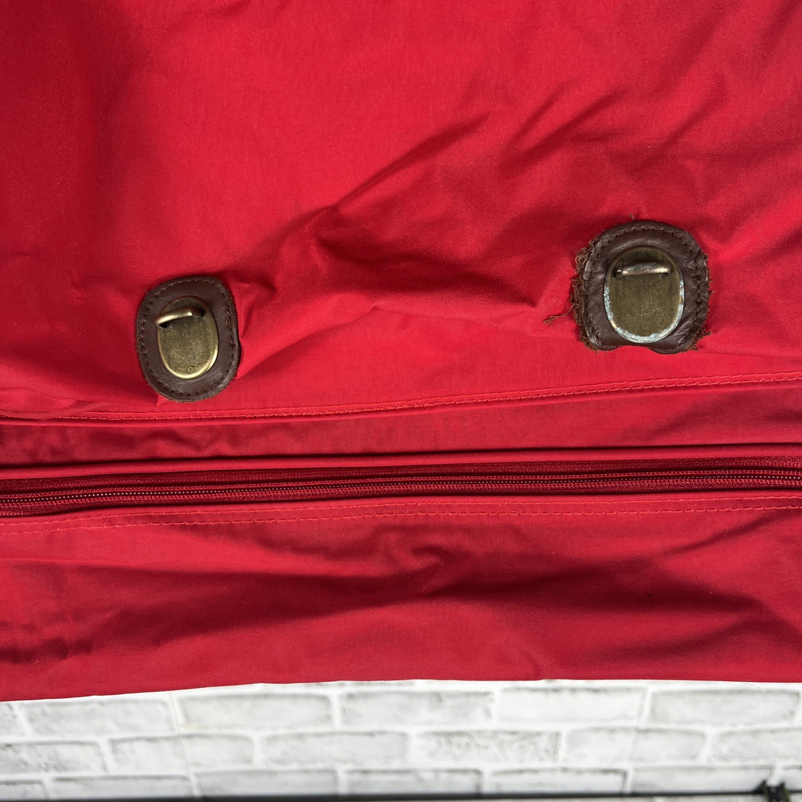 Marlboro Country Store Red Brown Canvas Leather Shoulder Travel Duffle Bag