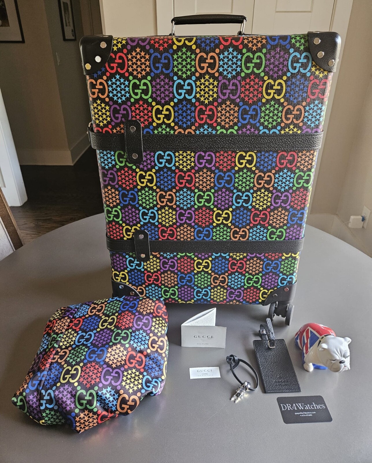 Gucci x Globe-Trotter Psychedelic Trolley w/ Dust Cover + Luggage Tag; Awesome!