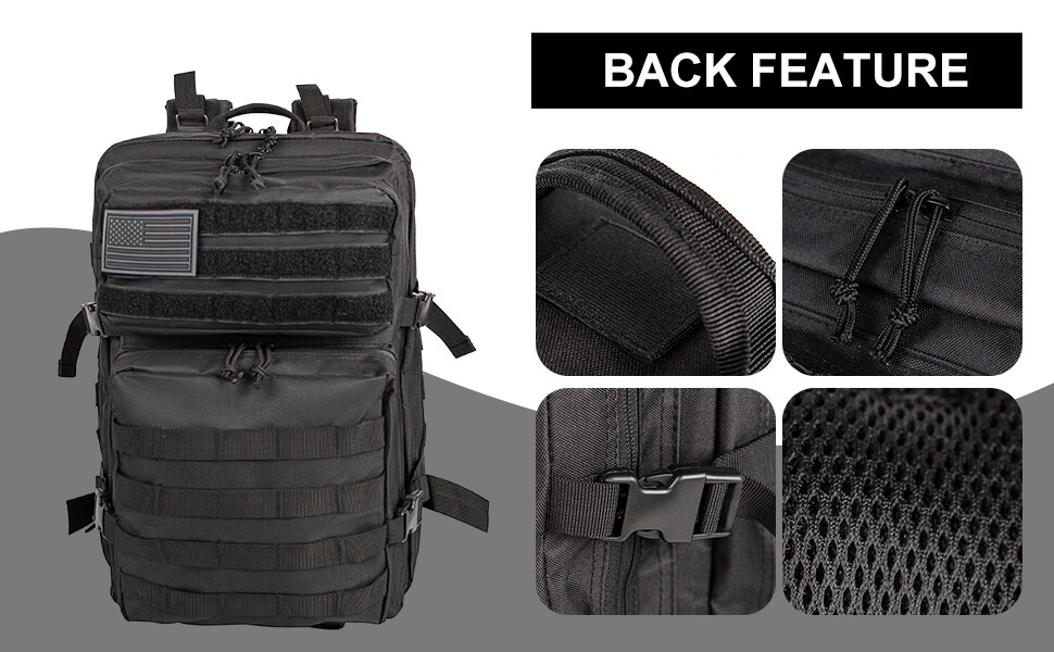 45L Military Tactical Backpack Large Army 3 Day Assault Pack Molle Bag Rucksack