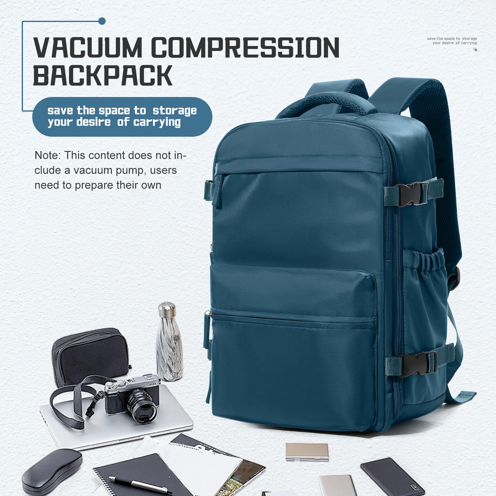 Carry On Travel Backpack Vacuum Compression Cabin Bag Laptop Backpack Unisex