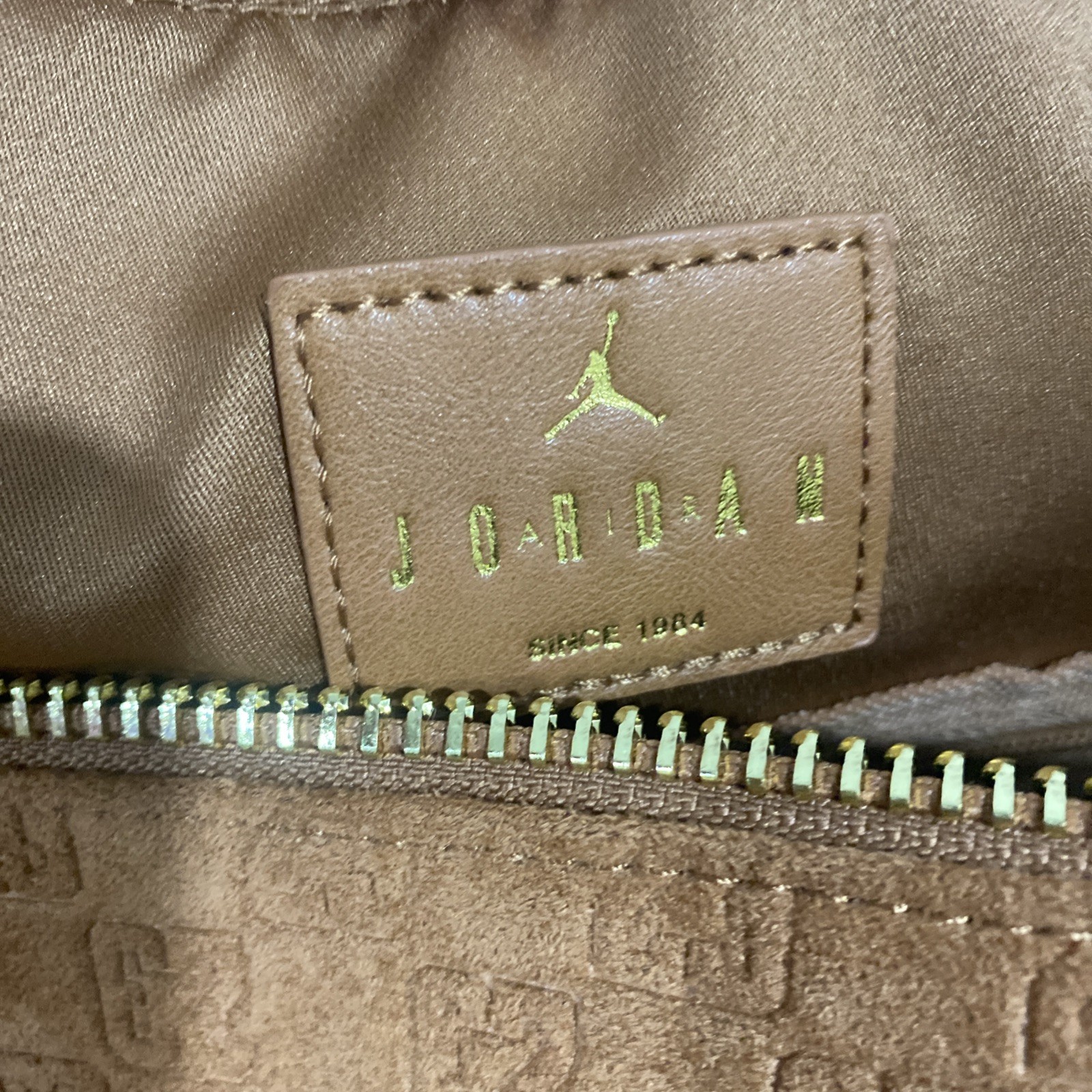 Nike Jordan Suede Monogram 40L Duffel Cognac Large Bag LM9205-X6X