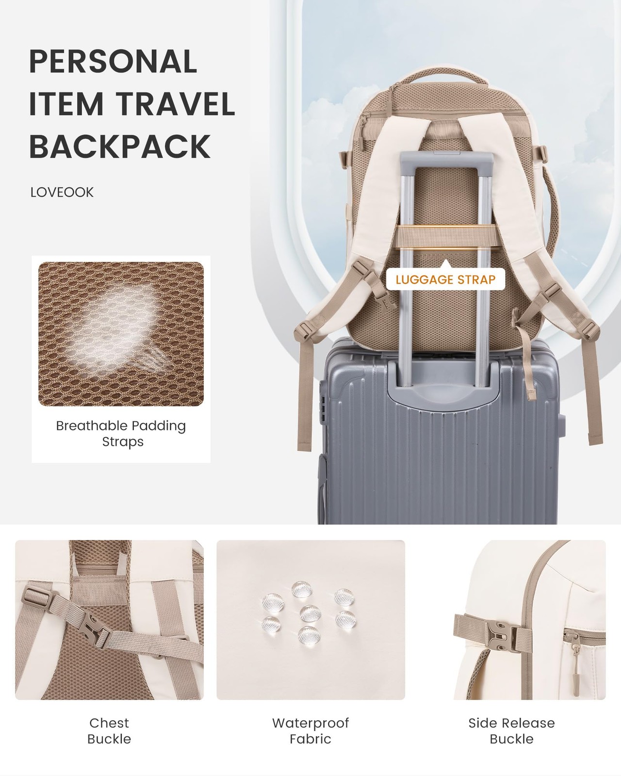 LOVEVOOK Travel Backpack,40L Carry On Backpack Large Fits 17.3″ Laptop,TSA Pe…