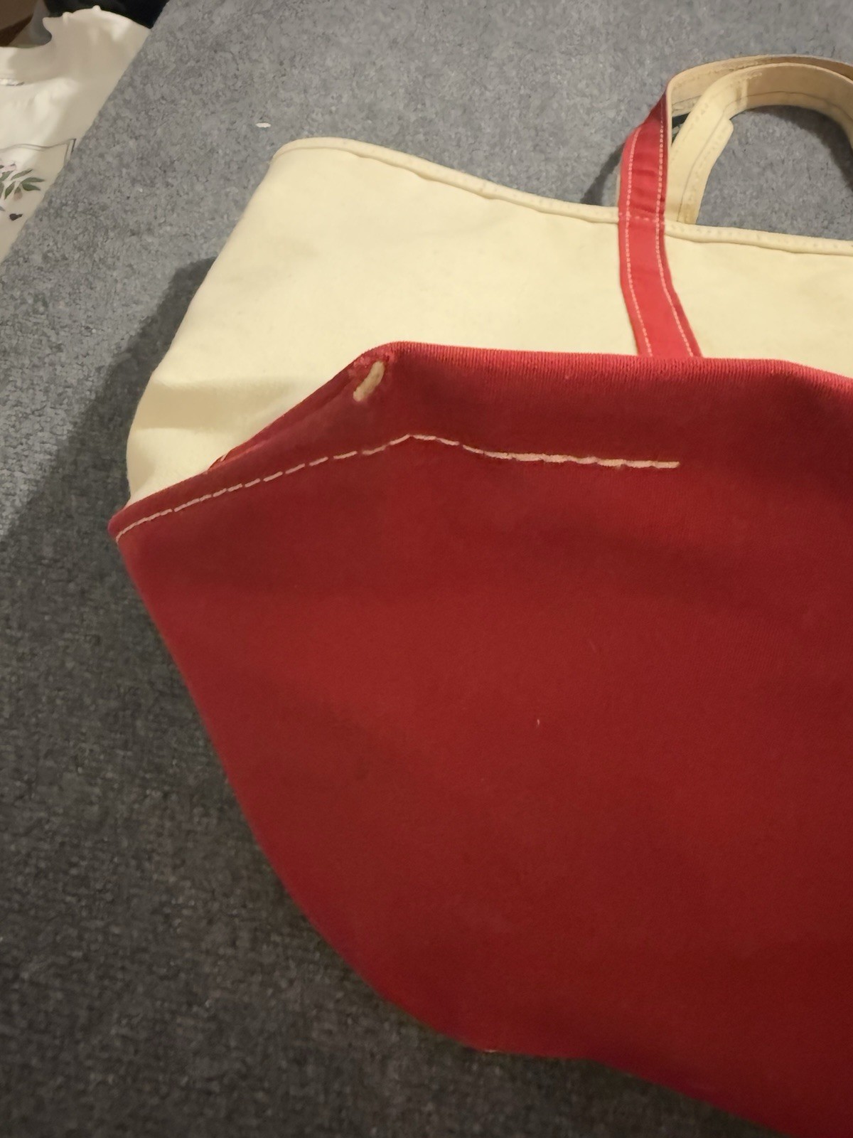 Vintage L.L. Bean Boat And Tote Bag Multi Color Canvas XL Zipper