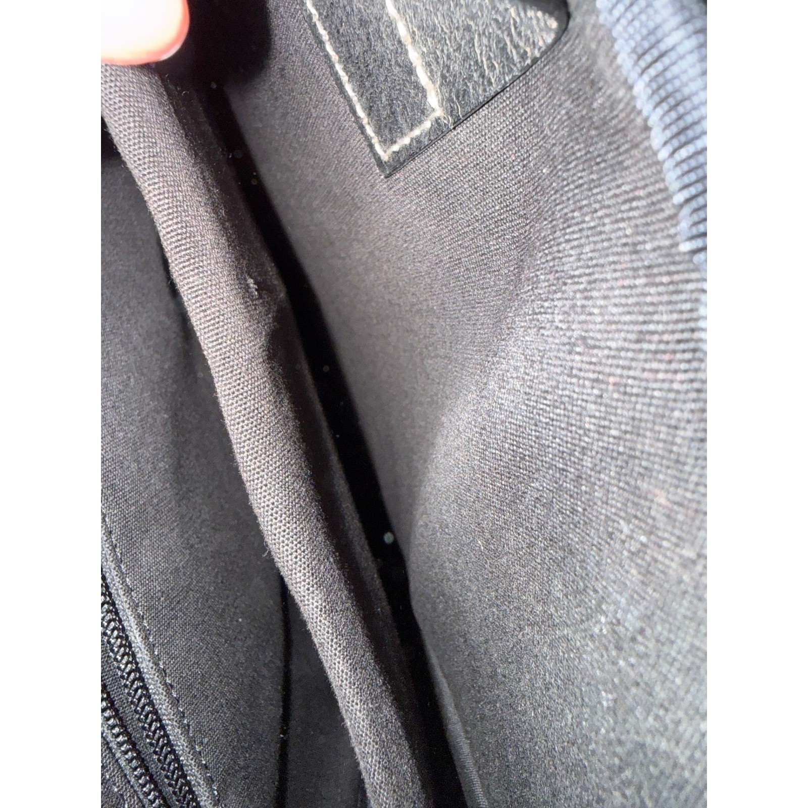 Cole Haan Black Pebbled Leather Briefcase Laptop Messenger Bag Contrast Stitch