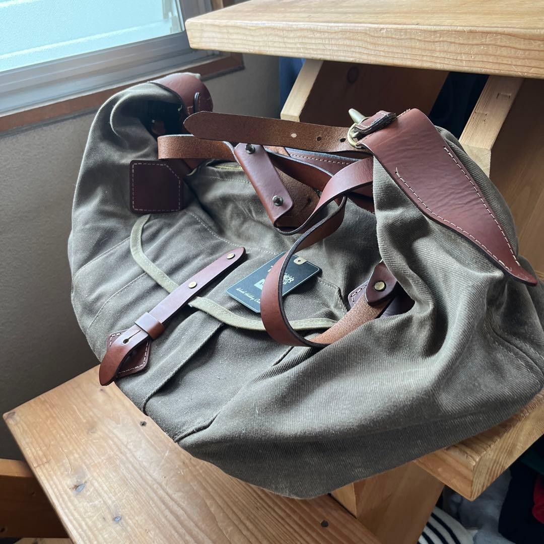 Tanner Goods Duffel Travel Tote Boston Bag Canvas Leather in Olive Green NEW