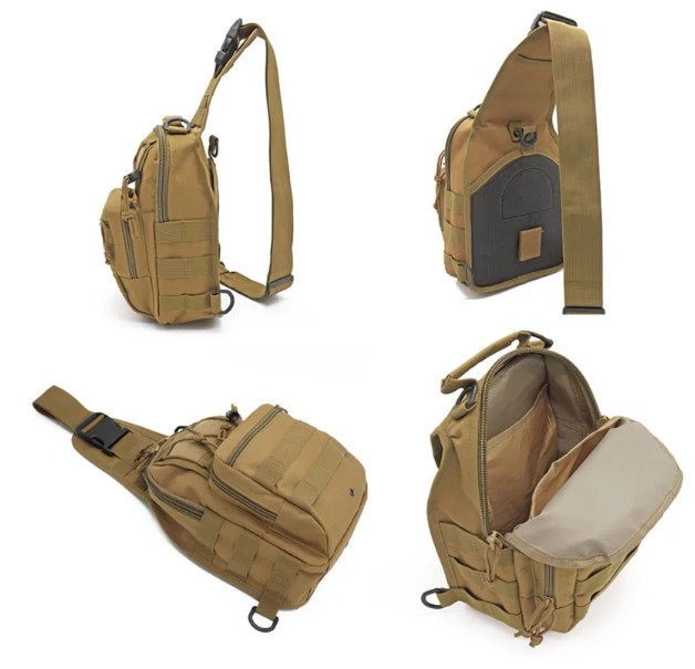 Mens Backpack Tactical Bag Sling Shoulder Molle Travel Chest Pack Outdoor Hiking