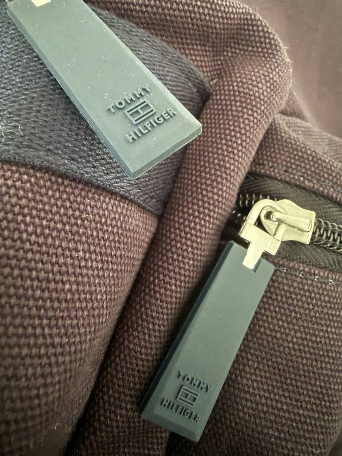 Tommy Hilfiger Backpack Deep Purple 100% Cotton Logo New With Tags