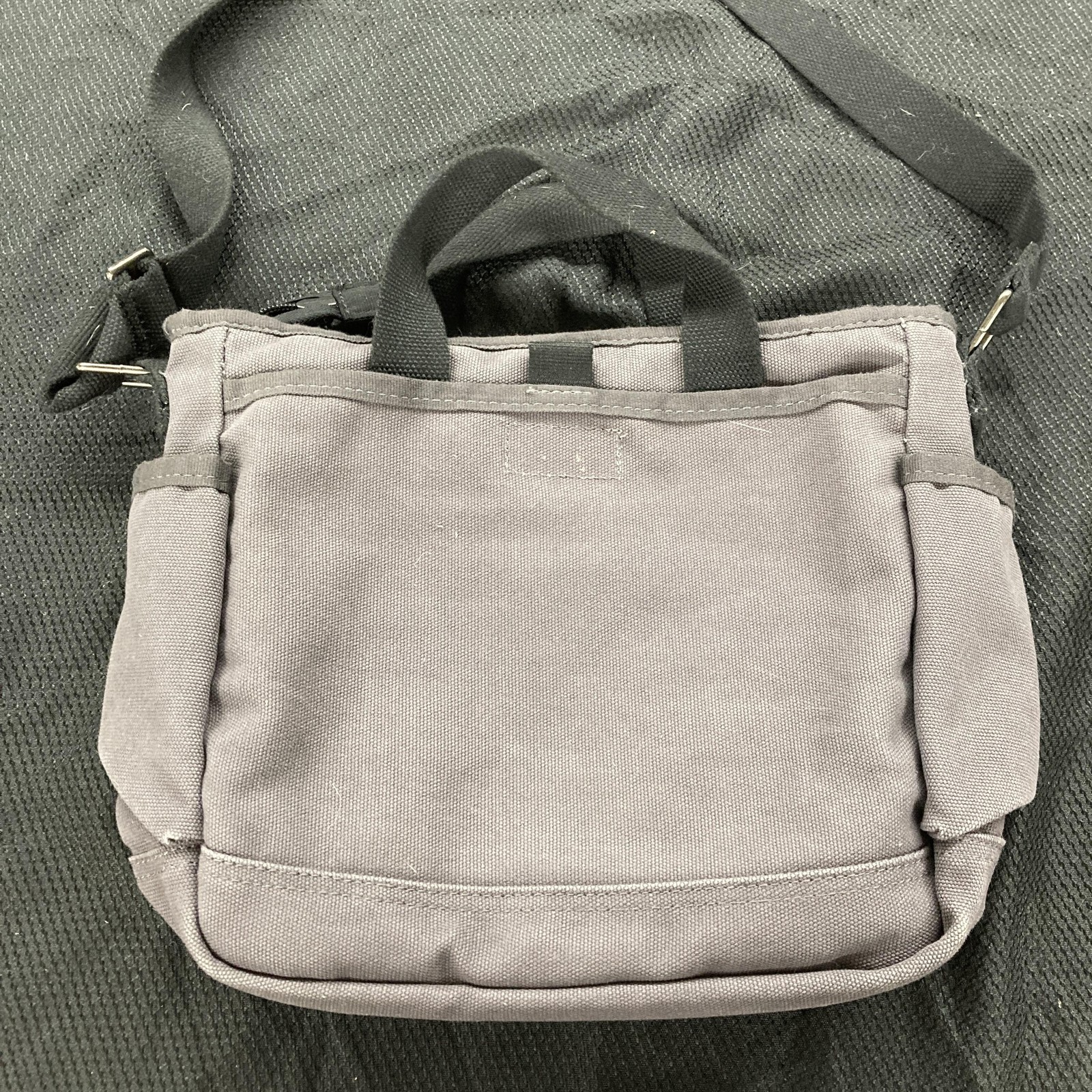 Duluth Trading Co Crossbody Bag Mens Medium Gray Canvas Travel Utility Shoulder
