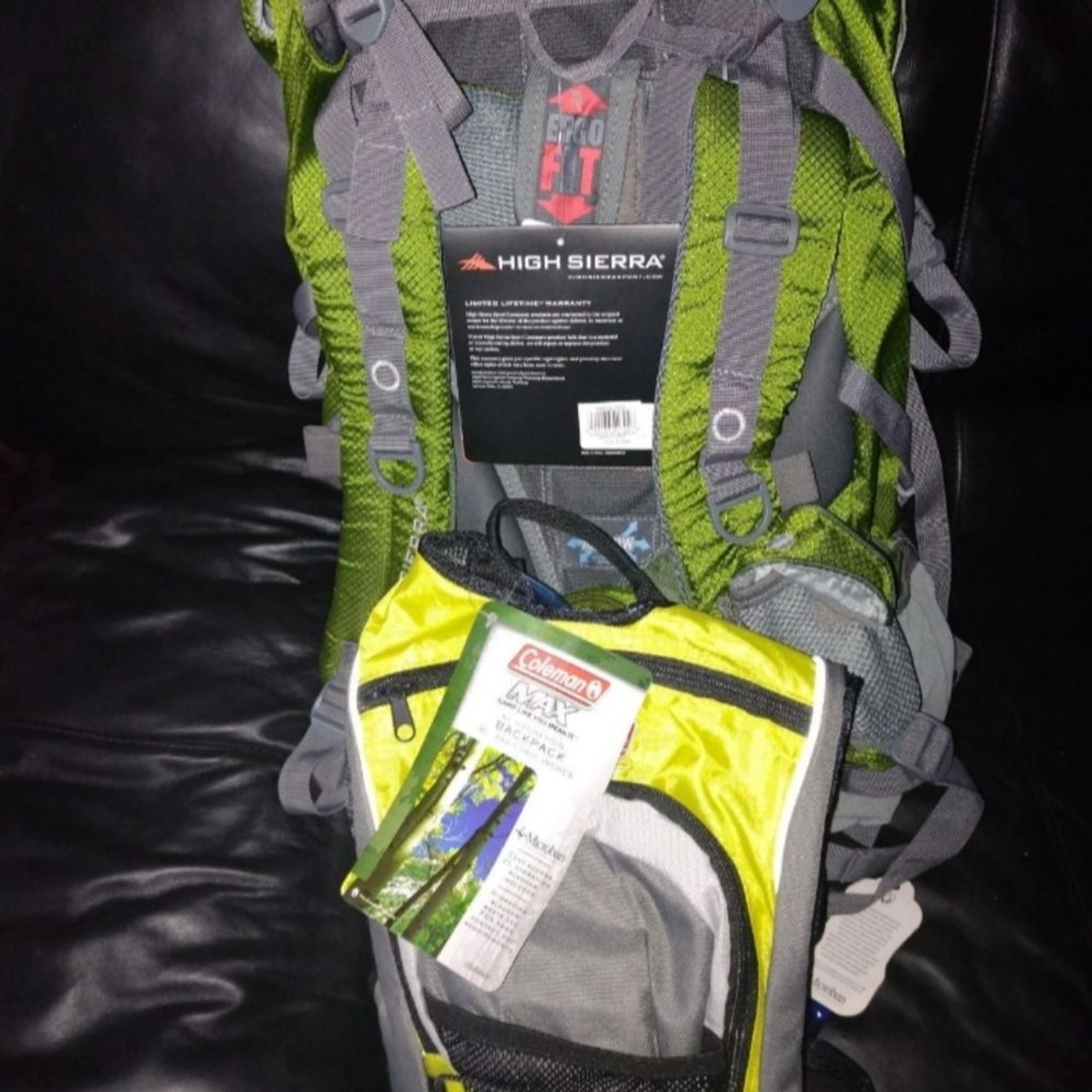 High Sierra Titan 55 Hiking Bag & Coleman Max Hydration Backpack Bundle New