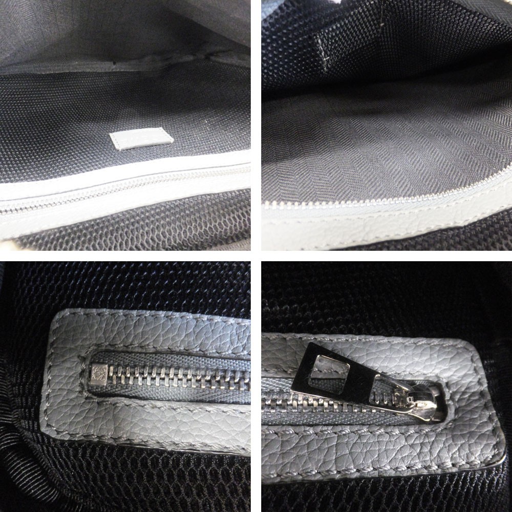 LOEWE Puzzle Sling Calfskin Nylon Gray Black Yellow 306.50.T57 Crossbody