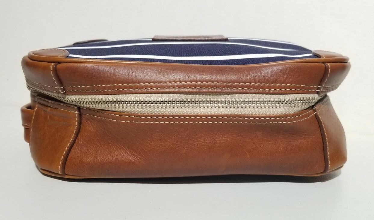 Rare Barrington “U.S. Open” Navy Blue & White Stripe Toiletry / Dopp Bag
