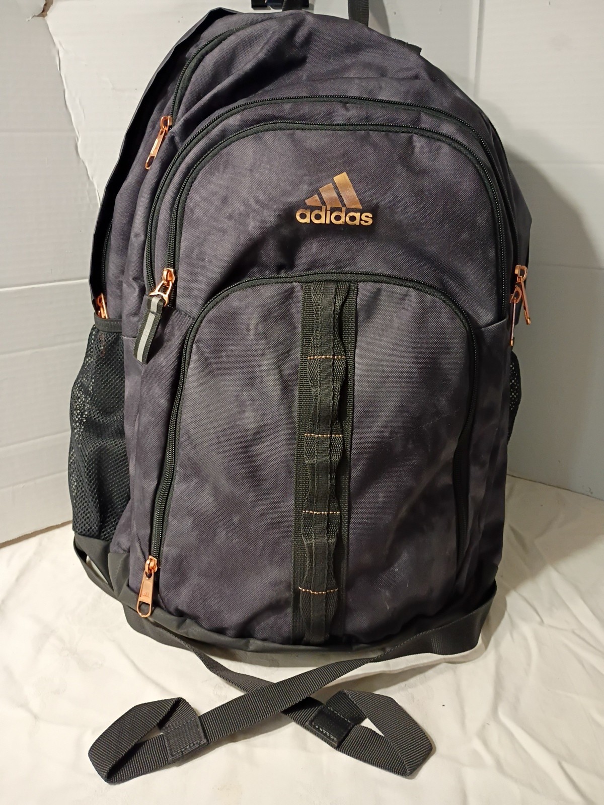 Black/Gray Adidas Load Spring Large Backpack-4 Exterior Pockets A-10