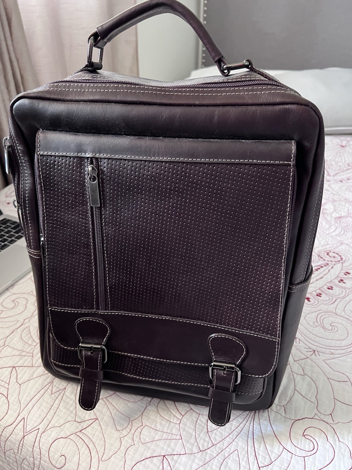 Leather Genuine Backpack 15. inch Laptop Bag made in Colombia.