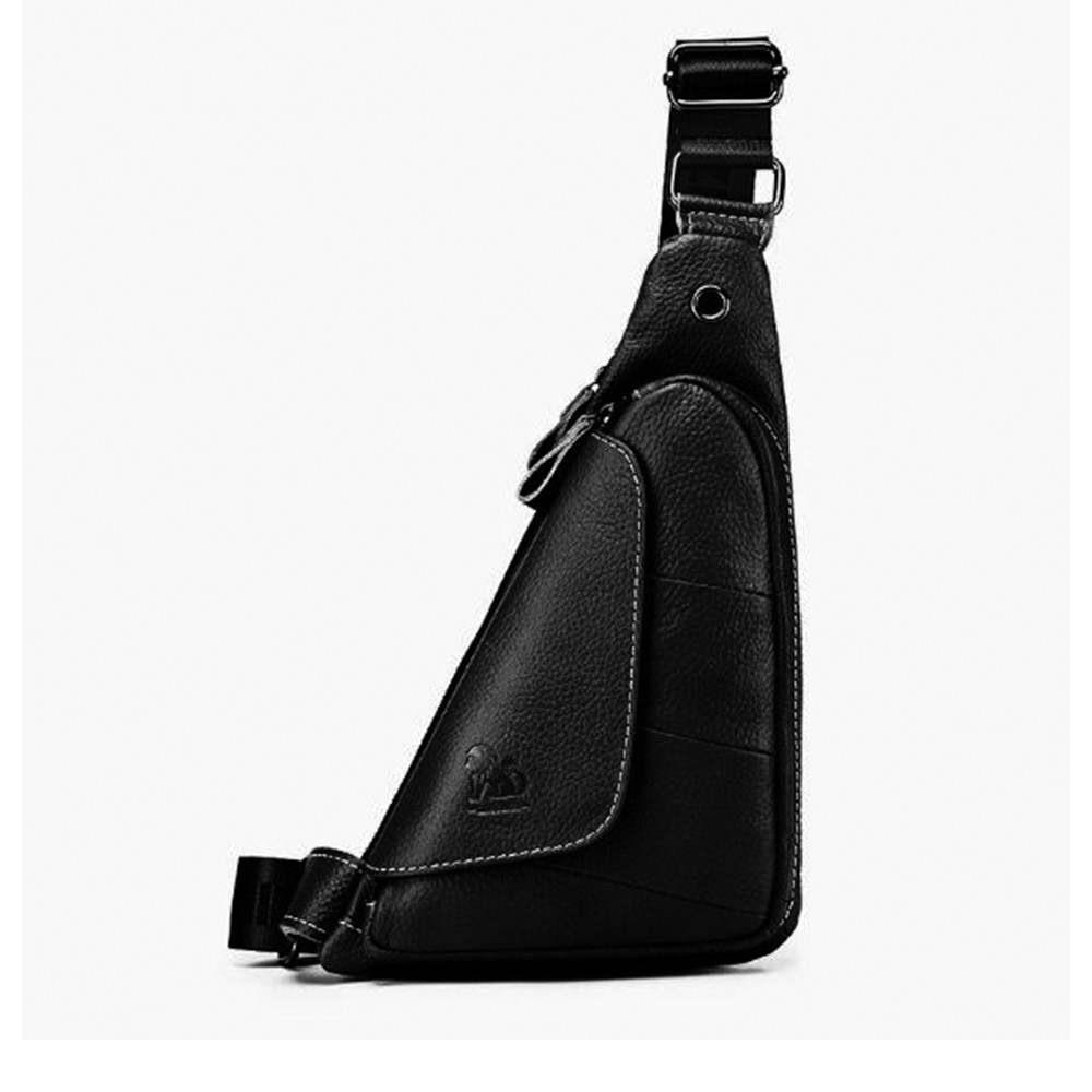 Mens Leather Shoulder Bag Sling Bag for Men Crossbody Bag Chest Bag Daypack New