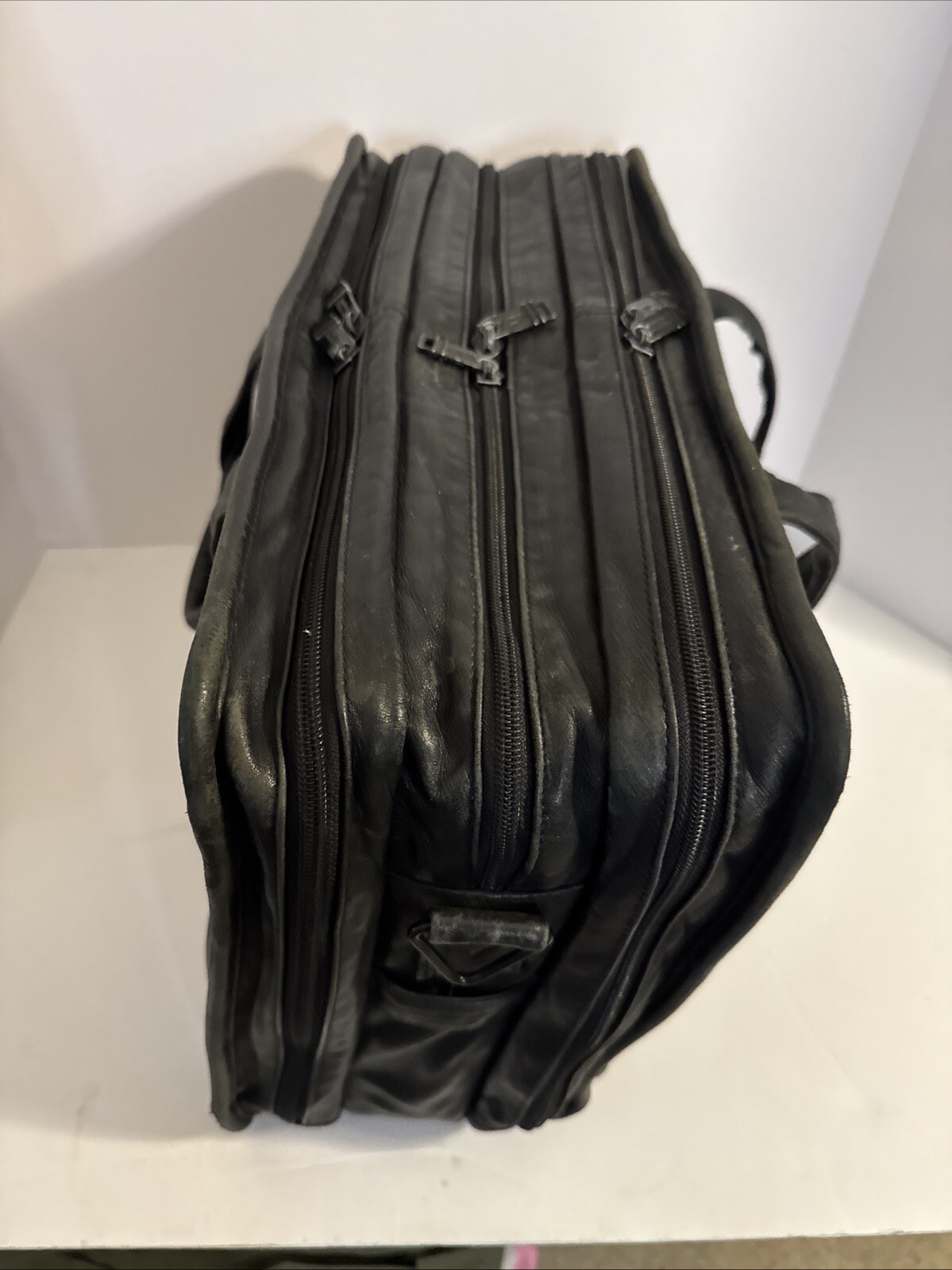 Tumi Alpha Series Black Napa Leather Expandable Briefcase 9674D3