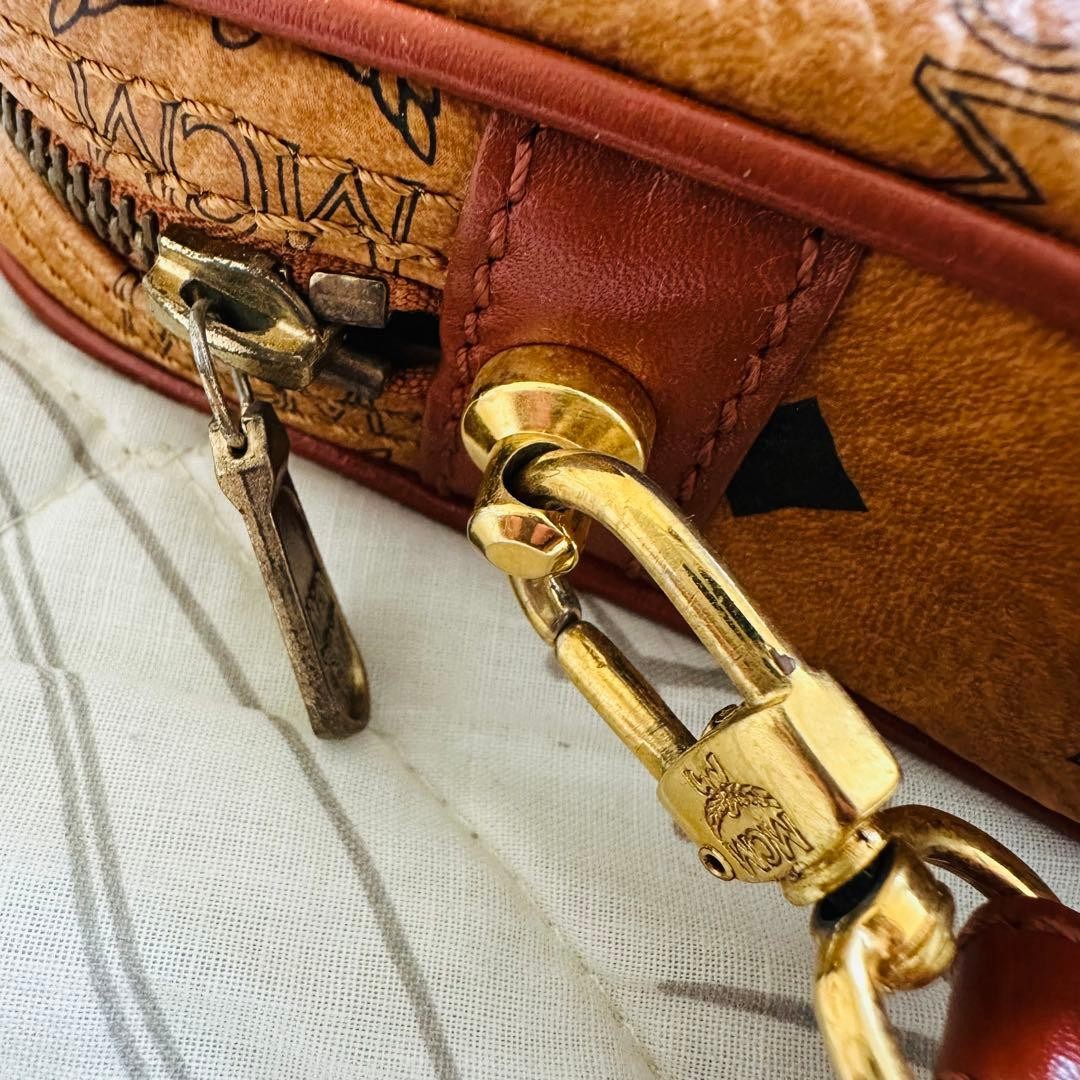 MCM Visetos Monogram Handbag Clutch Bag Second Bag Brown Mens