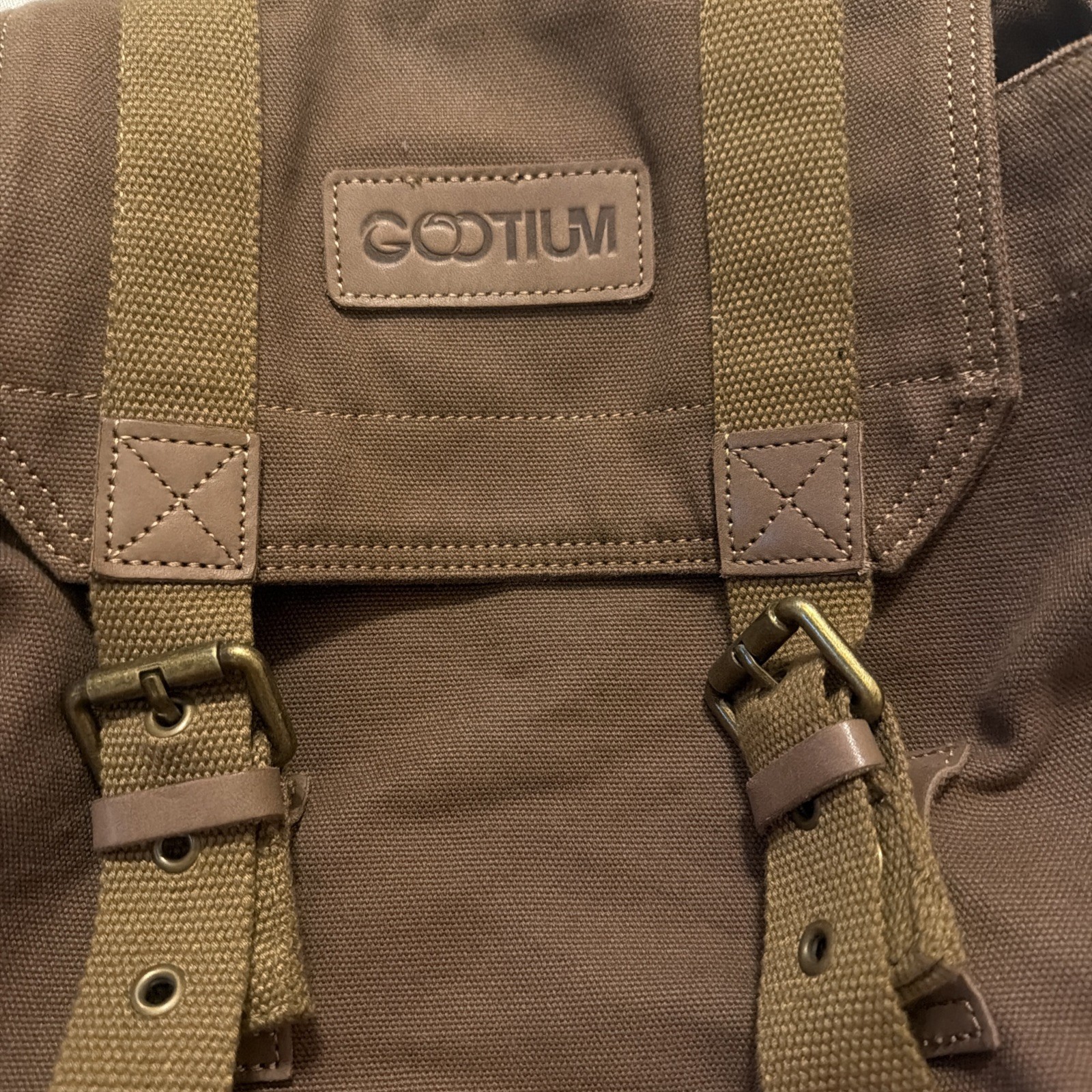 GOOTIUM 21101AMG High-Density Canvas Backpack Rucksack Field Tan