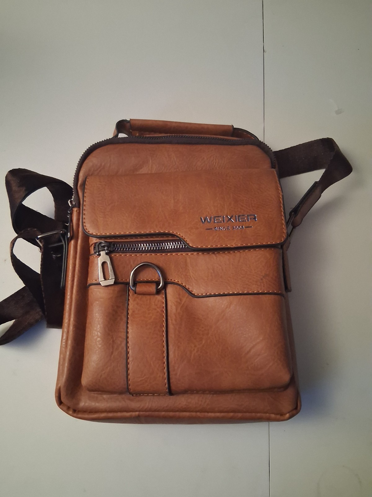 weixier crossbody bag men’s shoulder bag brown leather brand new