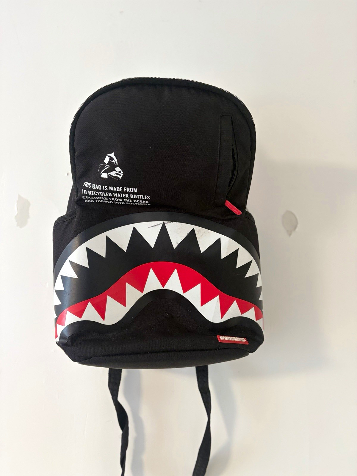 Sprayground Limited Edition Shark Mouth Backpack Black/Red/White Zip Pockets