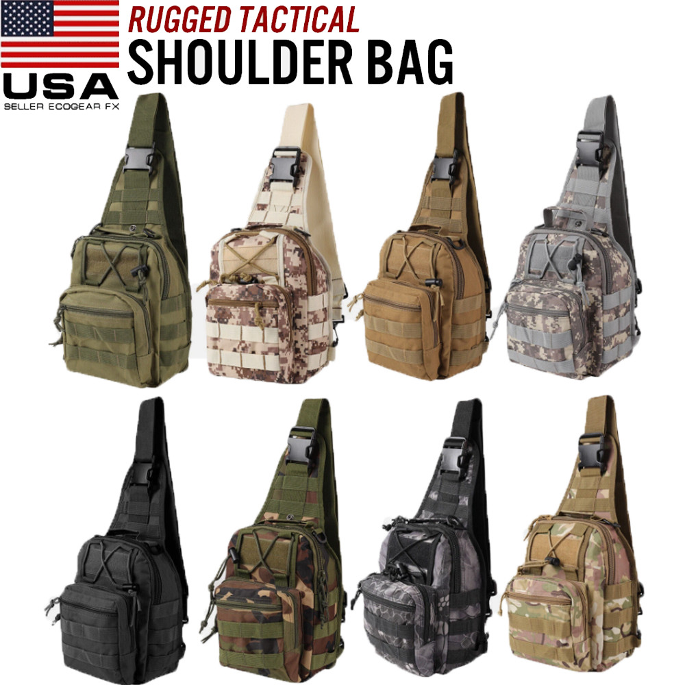 Outdoor Mens Backpack Tactical Sling Shoulder Bag Molle Travel Chest Pack Hiking