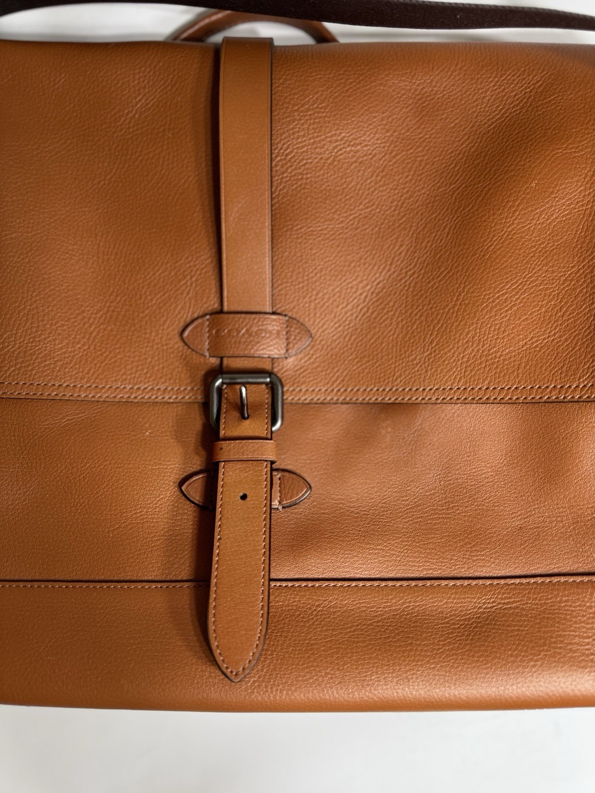 Coach Hudson Saddle Pebbled Leather Messenger Bag