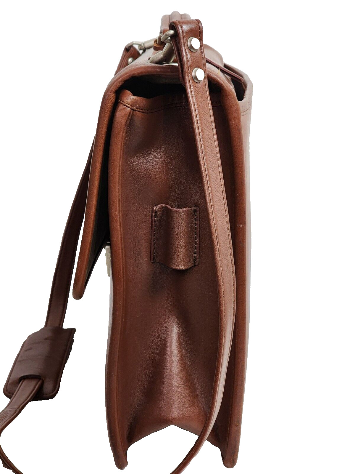 DeBon Saddle River Collection Leather Briefcase Messenger Bag With Number Lock