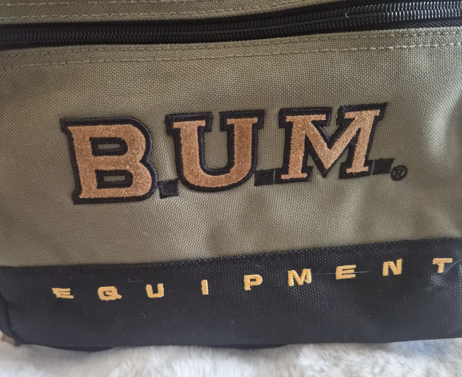 Rare Vintage B.U.M. Equipment Backpack Olive Green School Laptop Travel Bag Y2K