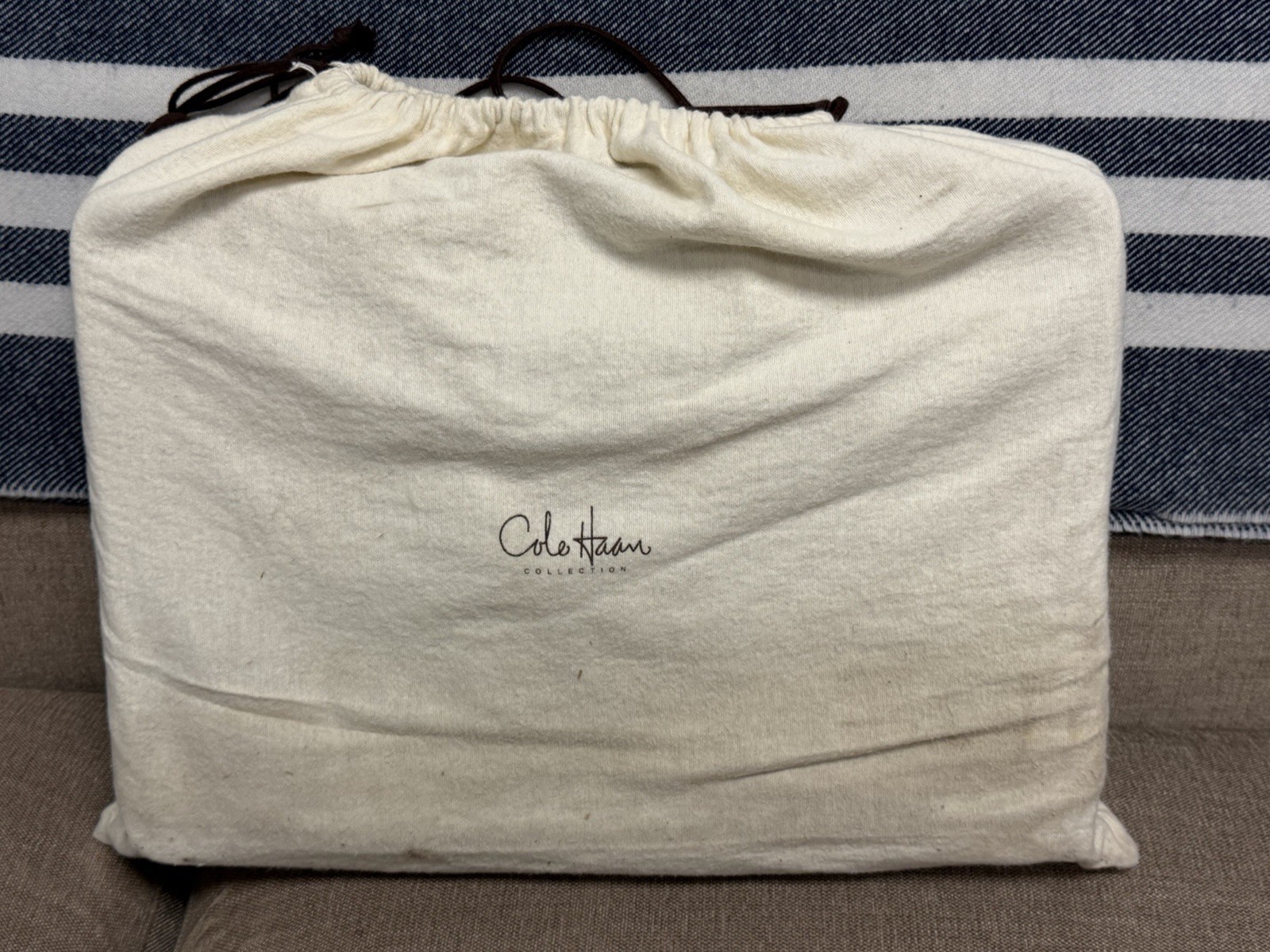 Cole Haan Leather Briefcase Brown Pebble Shoulder Bag Extremely High Quality
