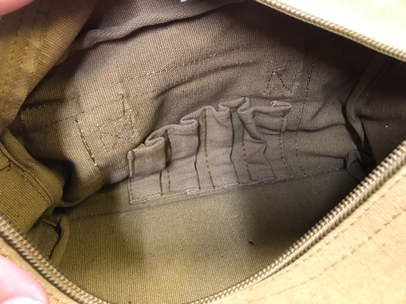Mens Light Brown Zip Pocket Carry-on Handel Travel Bag 100% Cotton