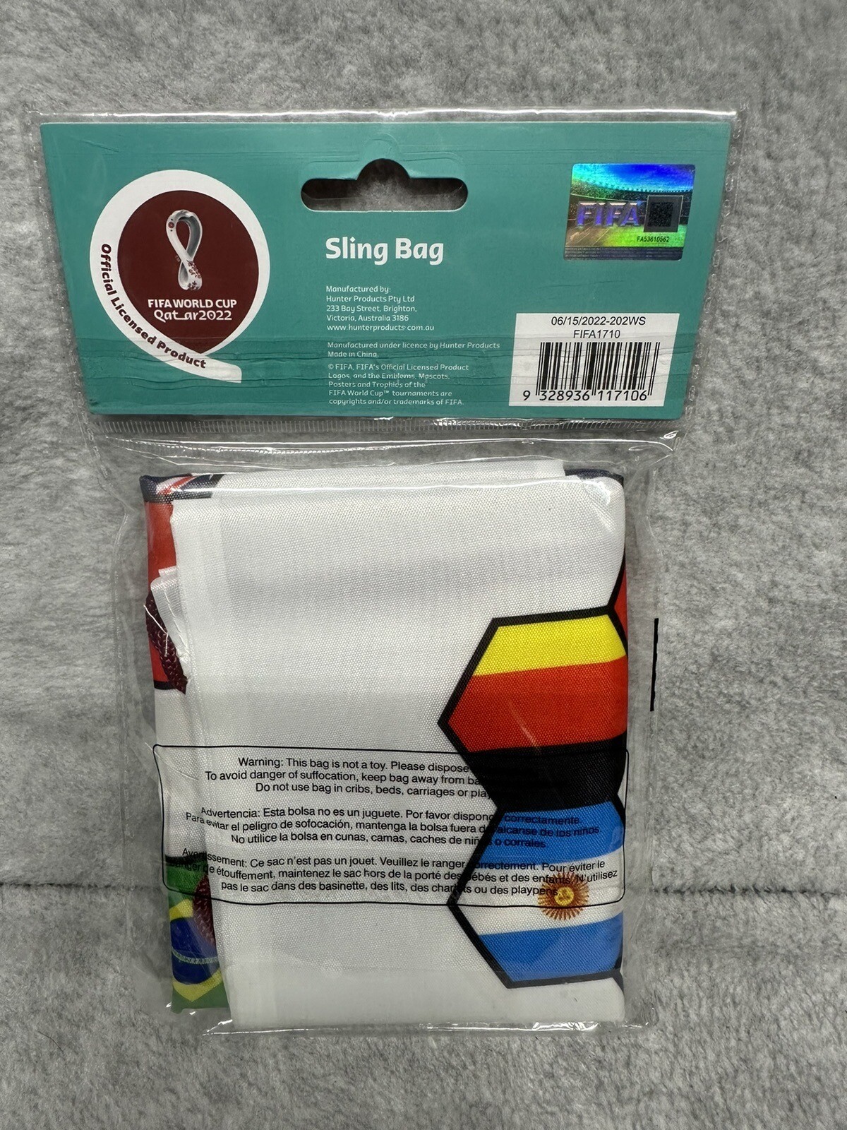 FIFA World Cup Qatar 2022 Nations Flags Sling Bag 17″x13.5″ Backpack Gym Soccer