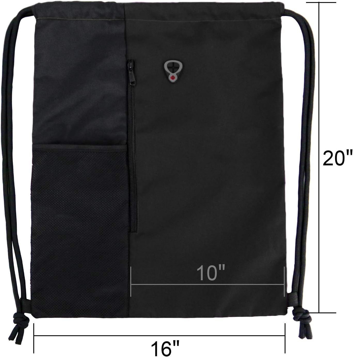 Black Drawstring Backpack Gym Bag for Men Women String Sports Backpack with Wate
