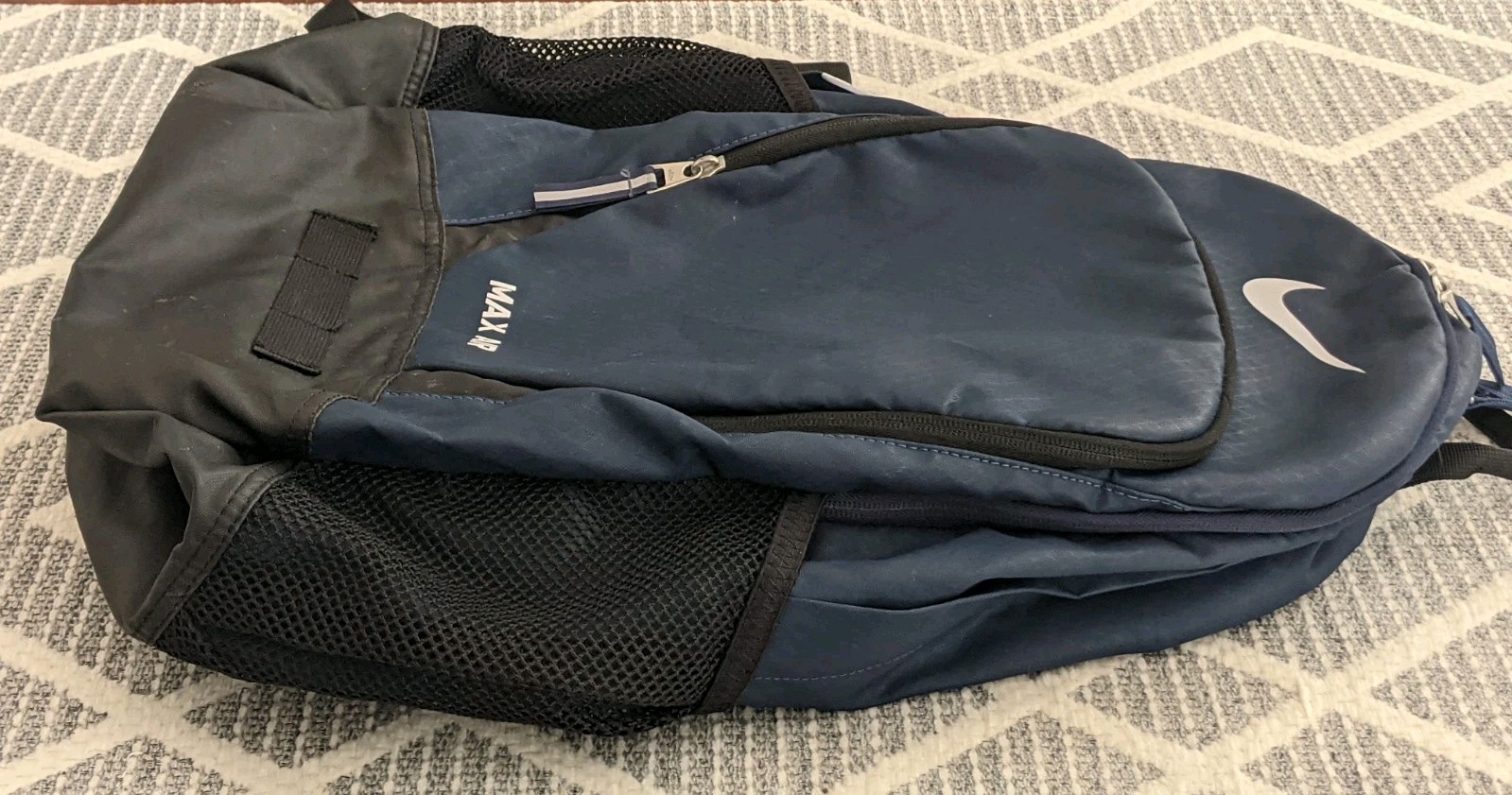 Nike Team Training Max Air Backpack Navy Blue Black, BA4890 412 Travel Gym Bag