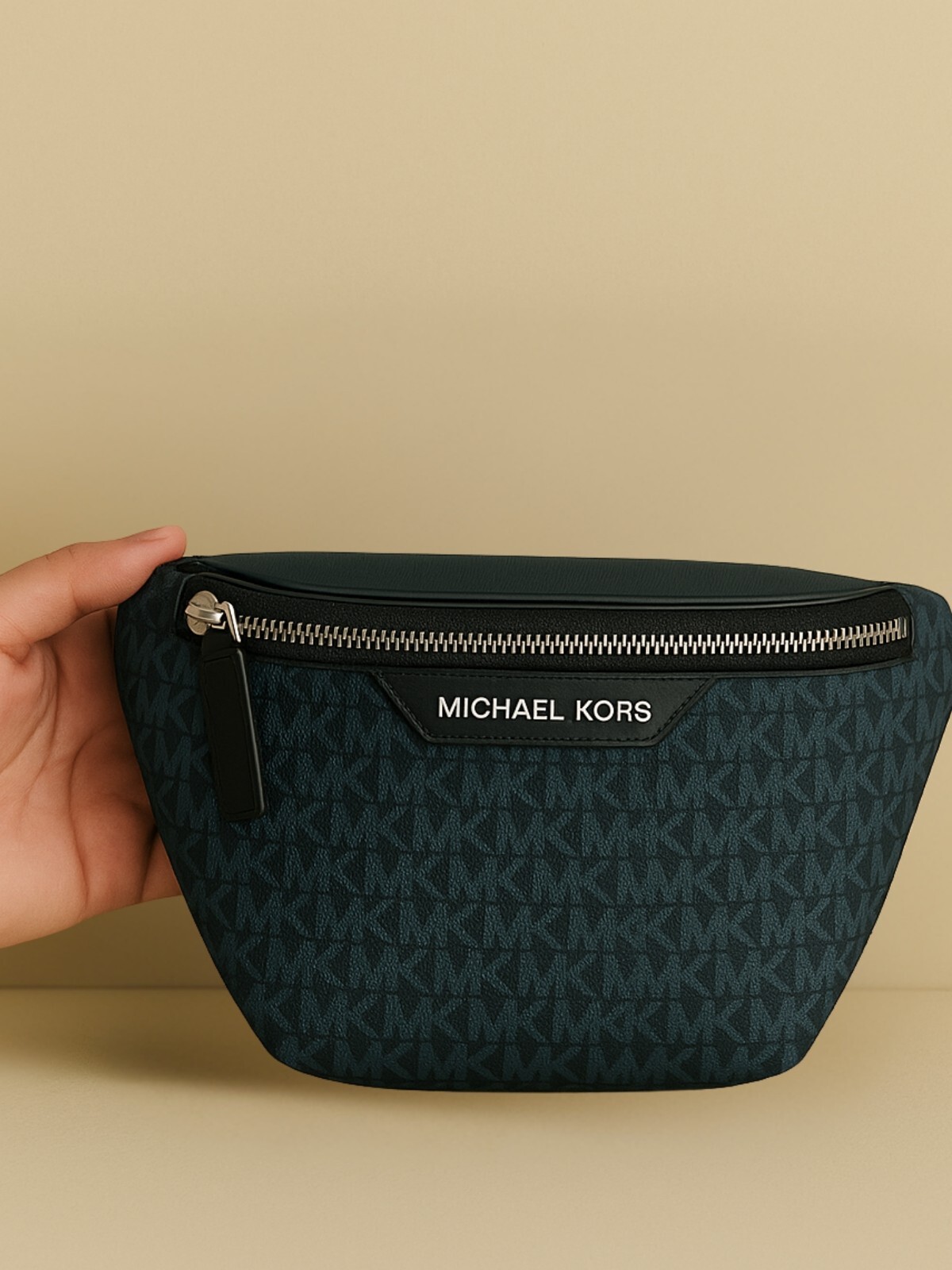 Michael Kors Cooper Men Mini Logo Shoulder Crossbody Zip Belt Bag Admiral Blue