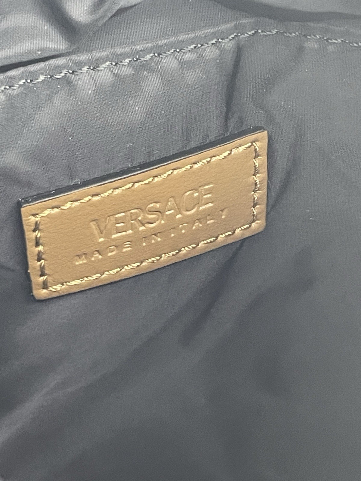 Versace 1020745 La Medusa Canvas Fabric Logo Crossbody All over Bag $850